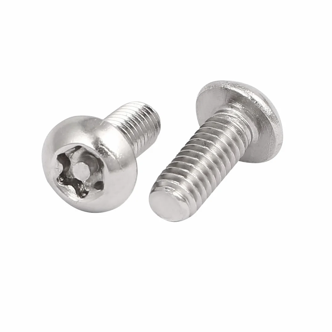 sourcingmap M4 x 10 mm 304 stal nierdzewna głowica guzikowa Torx odporne na manipulację śruby 20 szt.