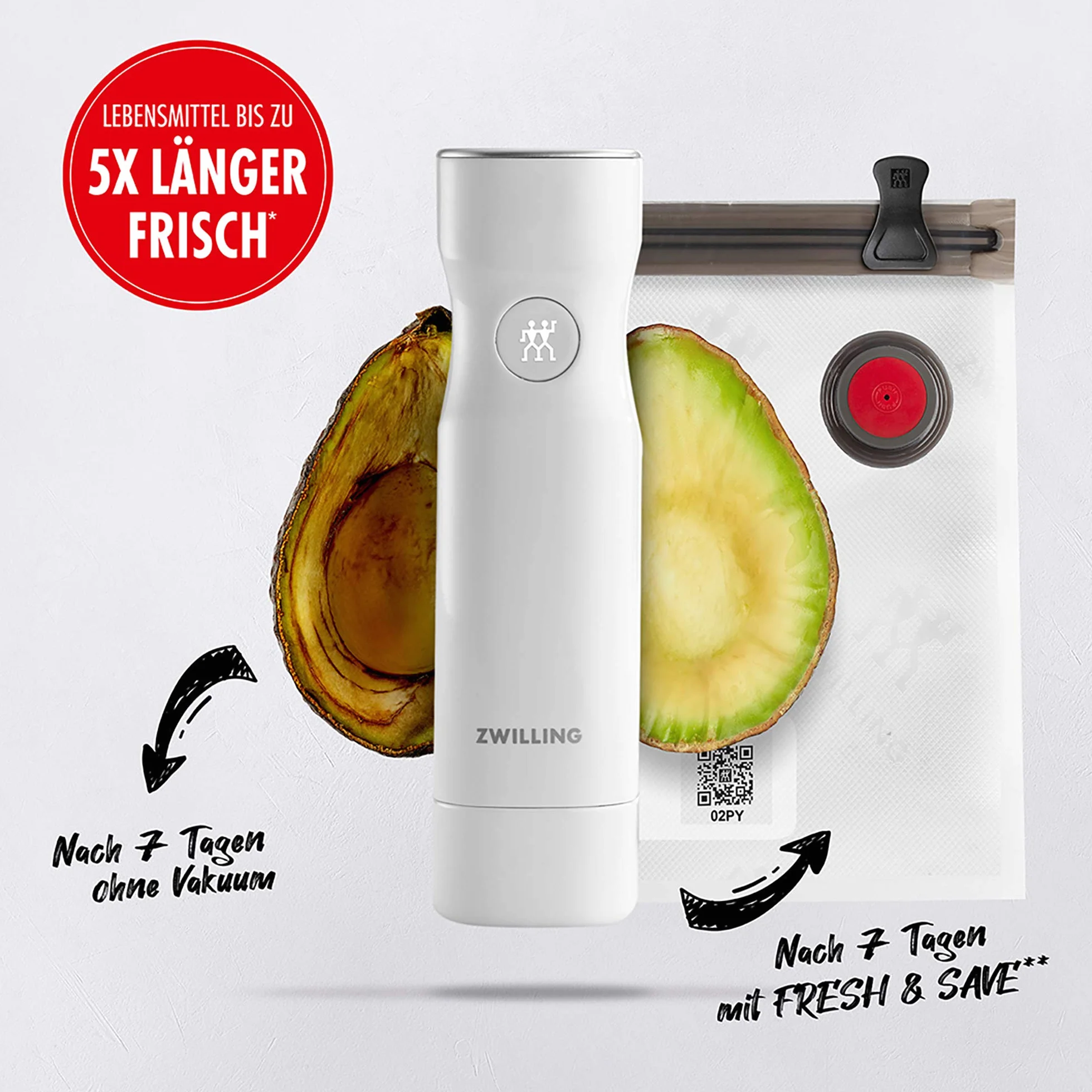 Zwilling Fresh & Save Pompa próżniowa 19 cm biała