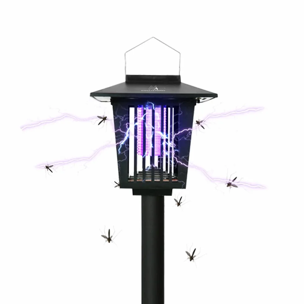 Maclean MCE448 Profesjonalna Solarna Lampa Owadobójcza UV na Komary, Ćmy, Owady, Odstraszacz na Komary do Ogrodu na UV, Stopień Ochrony: IP44, Lampa Solarna z Czujnikiem Zmierzchu, Lampa na Ćmy
