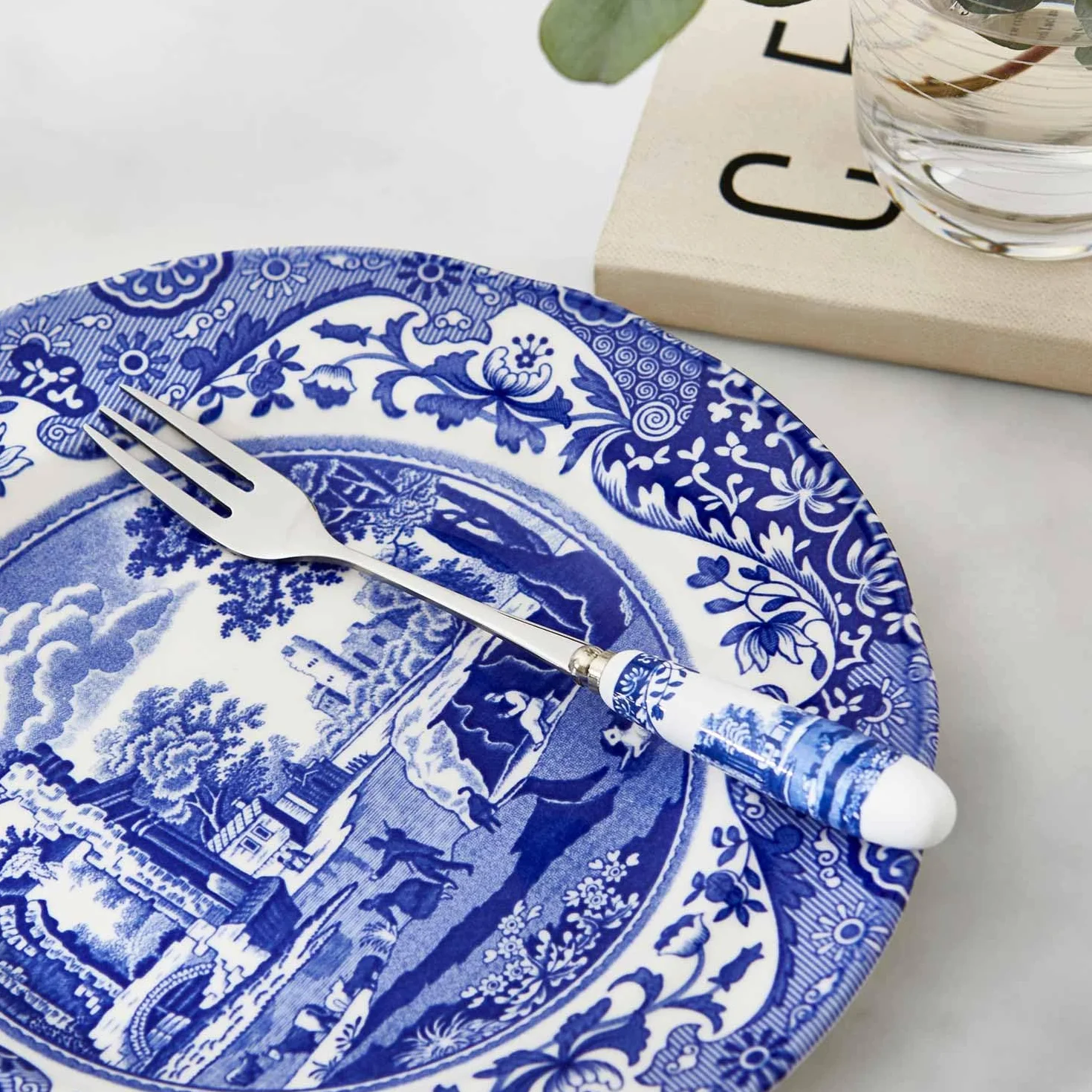 Portmeirion Home & Gifts Widelce do ciasta S/6, niebieski i biały