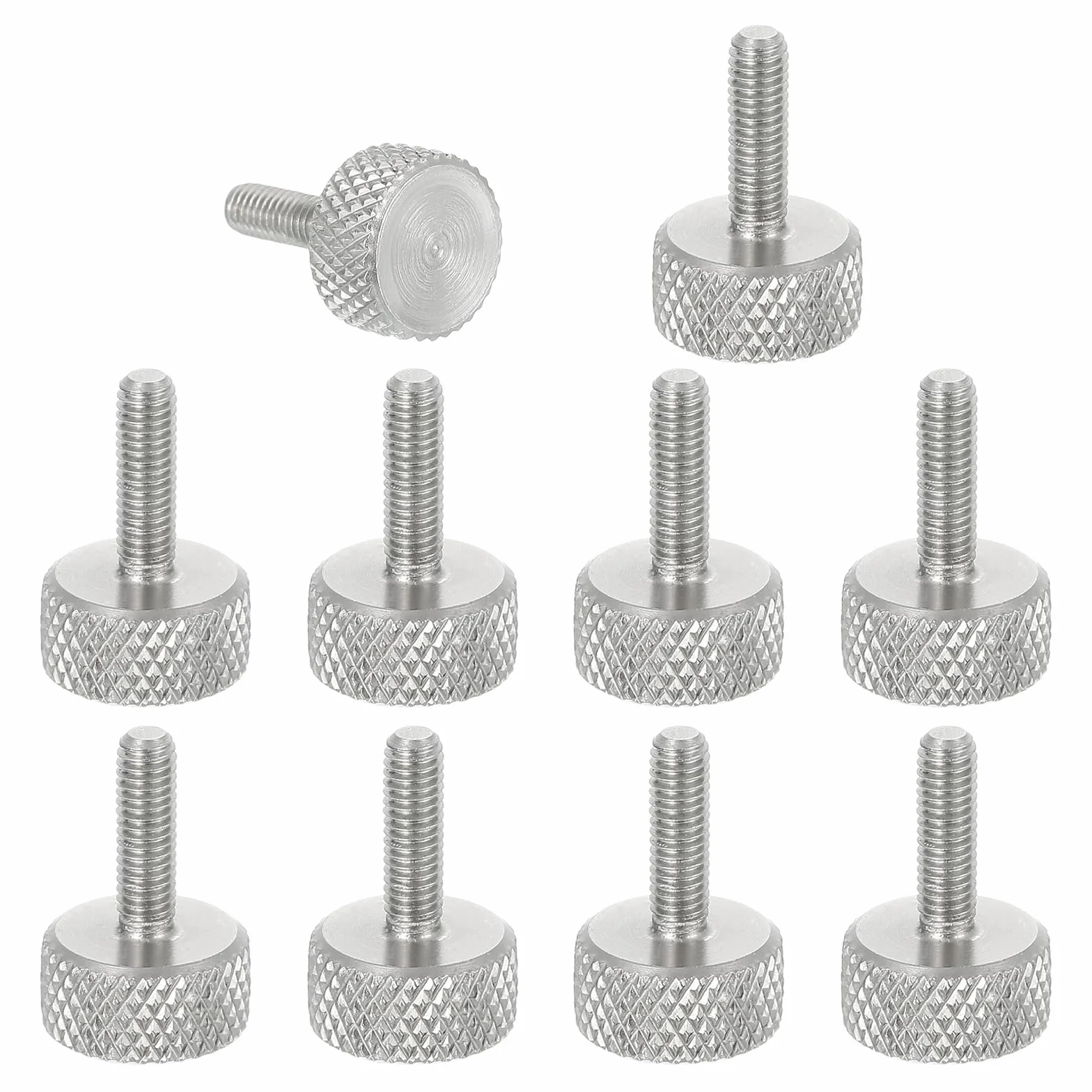QUARKZMAN Śruby z gałkami M3x10 mm, 304 stal nierdzewna z płaskim łbem śruby metryczne łeb śruby z gwintem ręcznym, średnica 10 mm 10 szt