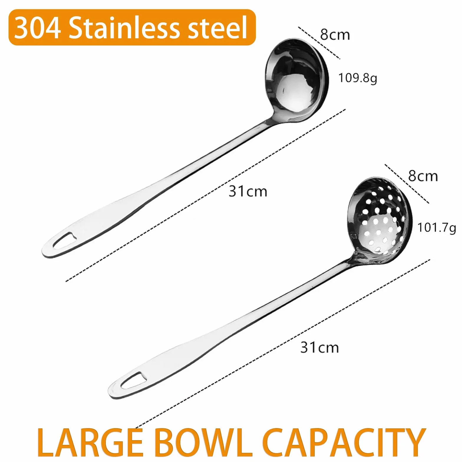 Stal nierdzewna 304 chochla kuchenna 31 cm łopatki do zupy łyżki piankowej
