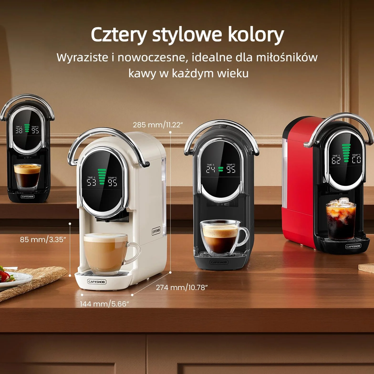 Magician1 Mini Multikapsułkowy Ekspres do kawy 5 w 1, do Nespresso, Dolce Gusto, Lavazza A Modo Mio, Saszetki ESE 44mm i Kawy Mielonej, 20 Barów Włoska Pompa,1450W, Wyświetlacz LED, do Domu i Biura