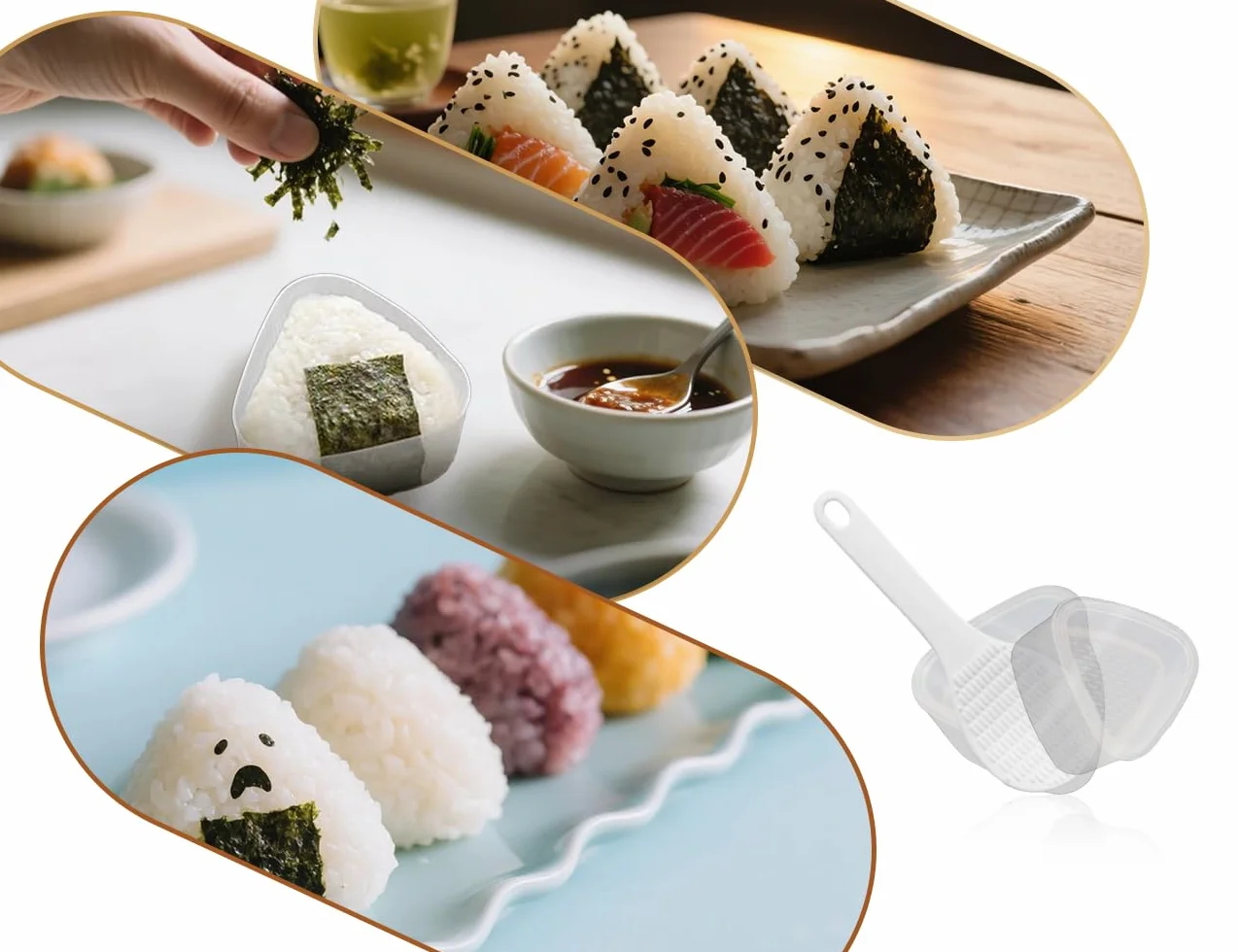 Zestaw do sushi Onigiri 6-częściowy z łyżką do ryżu, japoński akcesoria kuchenne