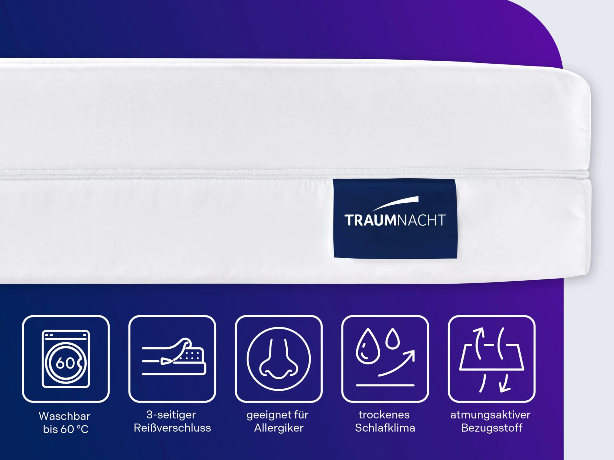Traumnacht Easy Comfort 2 w 1 Duo – ortopedyczny 7-strefowy materac z pianki komfortowej, stopień twardości 2 i 3, certyfikat Öko-Tex 120 x 200 cm, wysokość 11 cm, wyprodukowany zgodnie z niemieckim