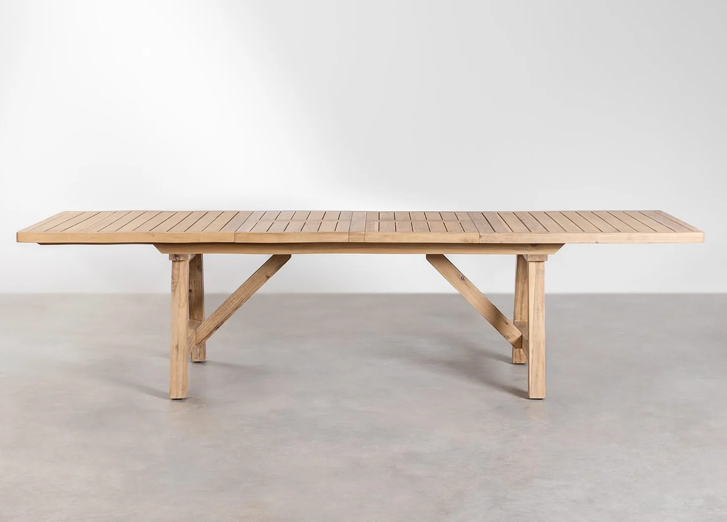 SKLUM Prostokątny stół ogrodowy 200-250-300x100 cm rozkładany z drewna akacjowego Dubai