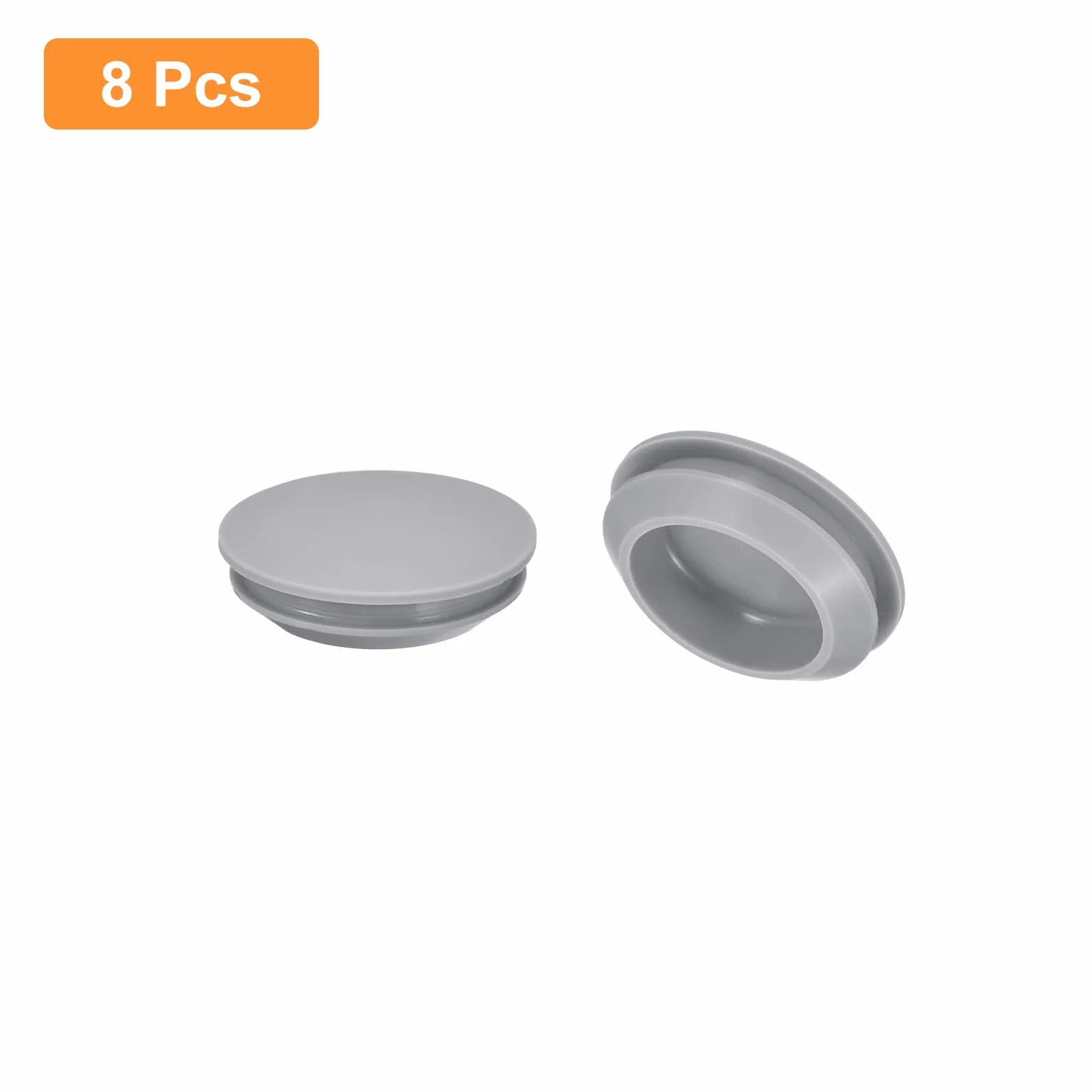 QUARKZMAN 8 sztuk silikonowych zatyczek, okrągłe, gumowe zatyczki do otworów 25-27 mm, wodoszczelne osłony otworów do metalowych rur, wkładki do zaślepek mebli, szare
