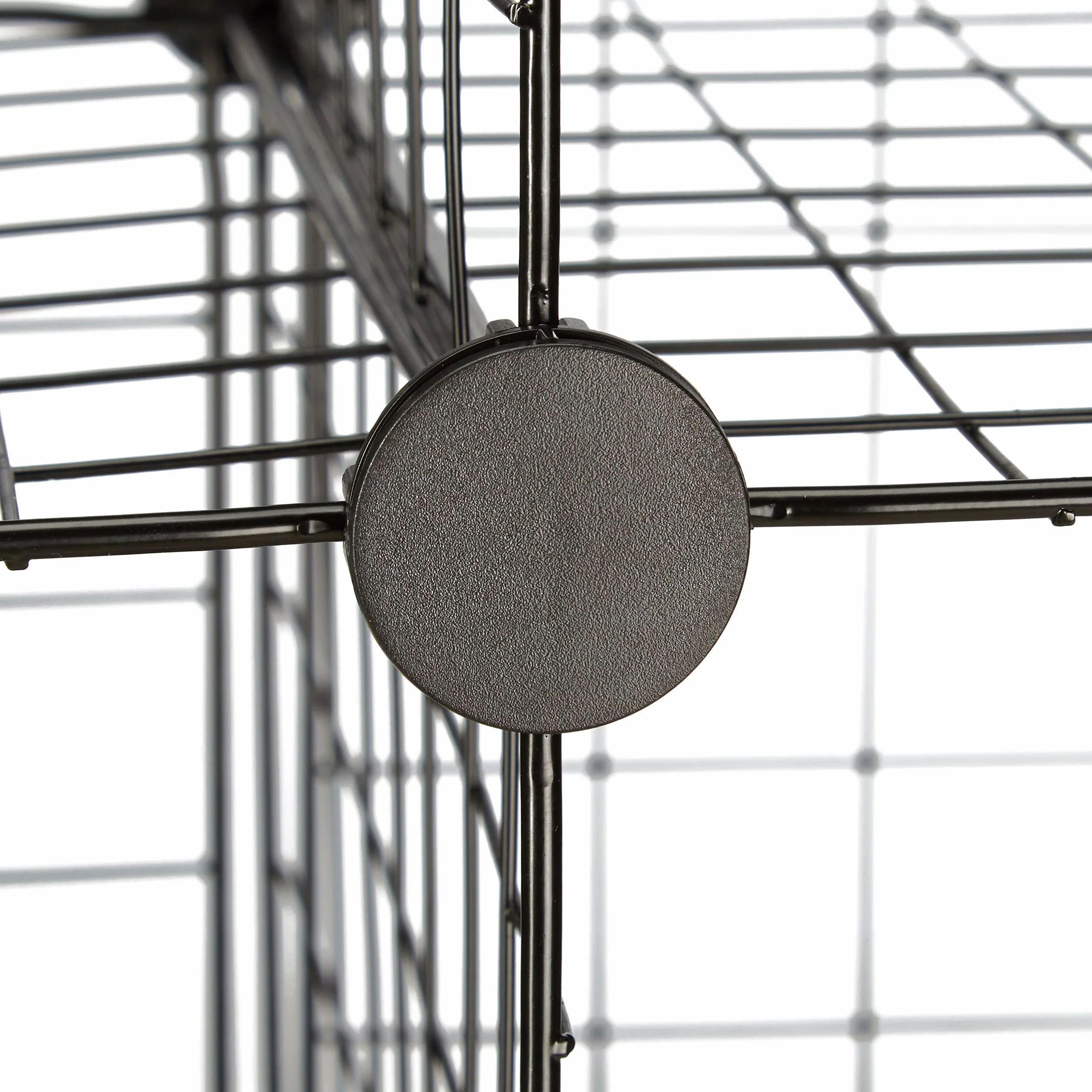 Relaxdays Modułowa półka kratowa, 16 przegródek, regał kostkowy, otwarty system przechowywania, 35 x 35 cm, metalowy stojak DIY, czarny