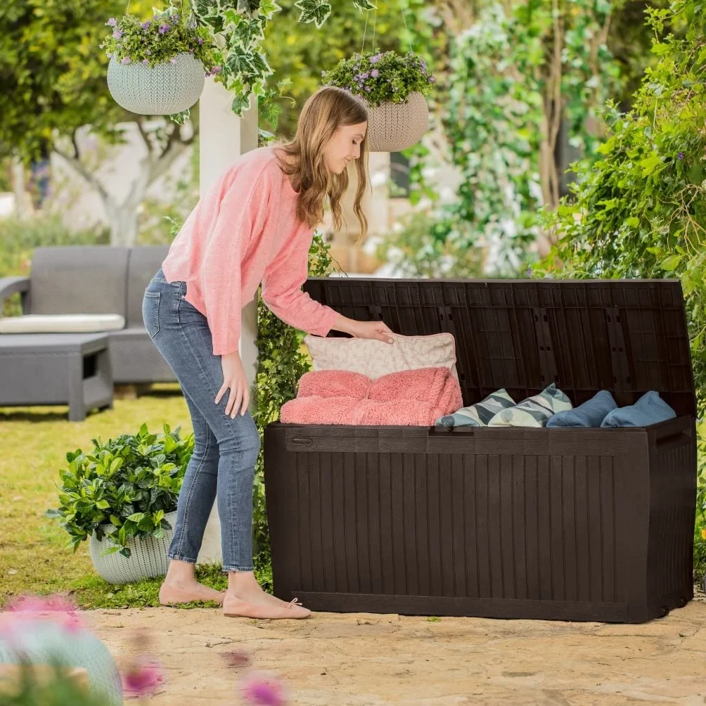 Keter Comfy Skrzynia Ogrodowa, 270L, Br?zowy, 117 x 45 x 57cm