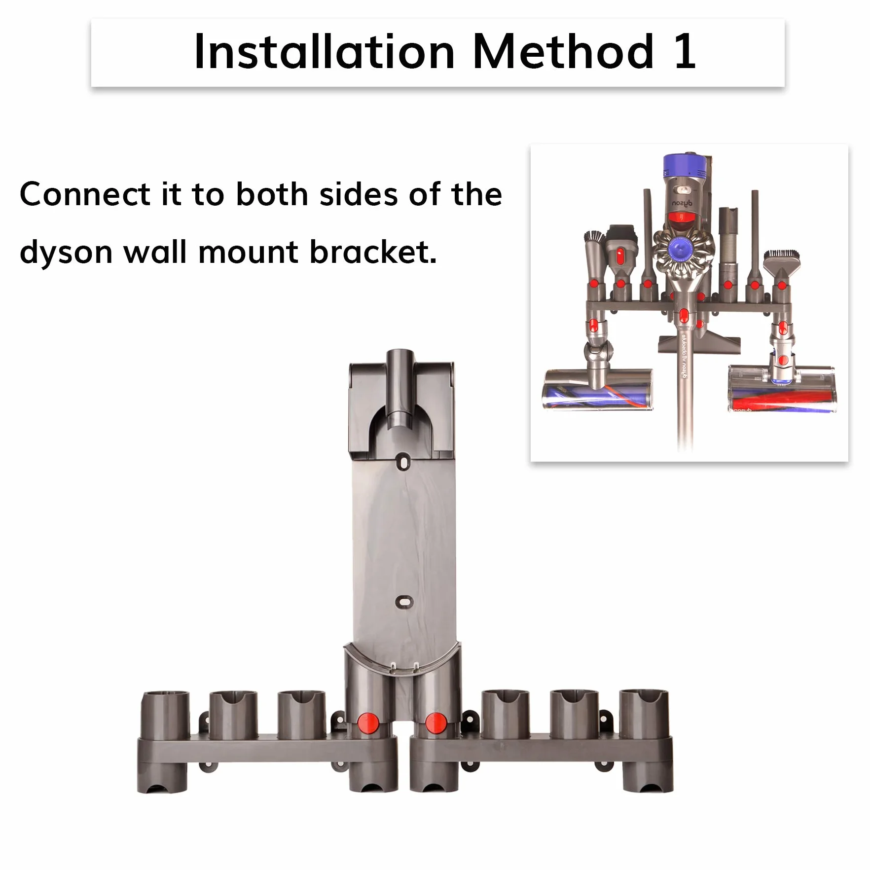 RTop Uchwyt akcesoriów do odkurzacza Dyson V7 V8 V10 V11 SV10 SV11, uchwyt akcesoriów Dyson (10 gniazd do przechowywania, opakowanie 2 szt.)