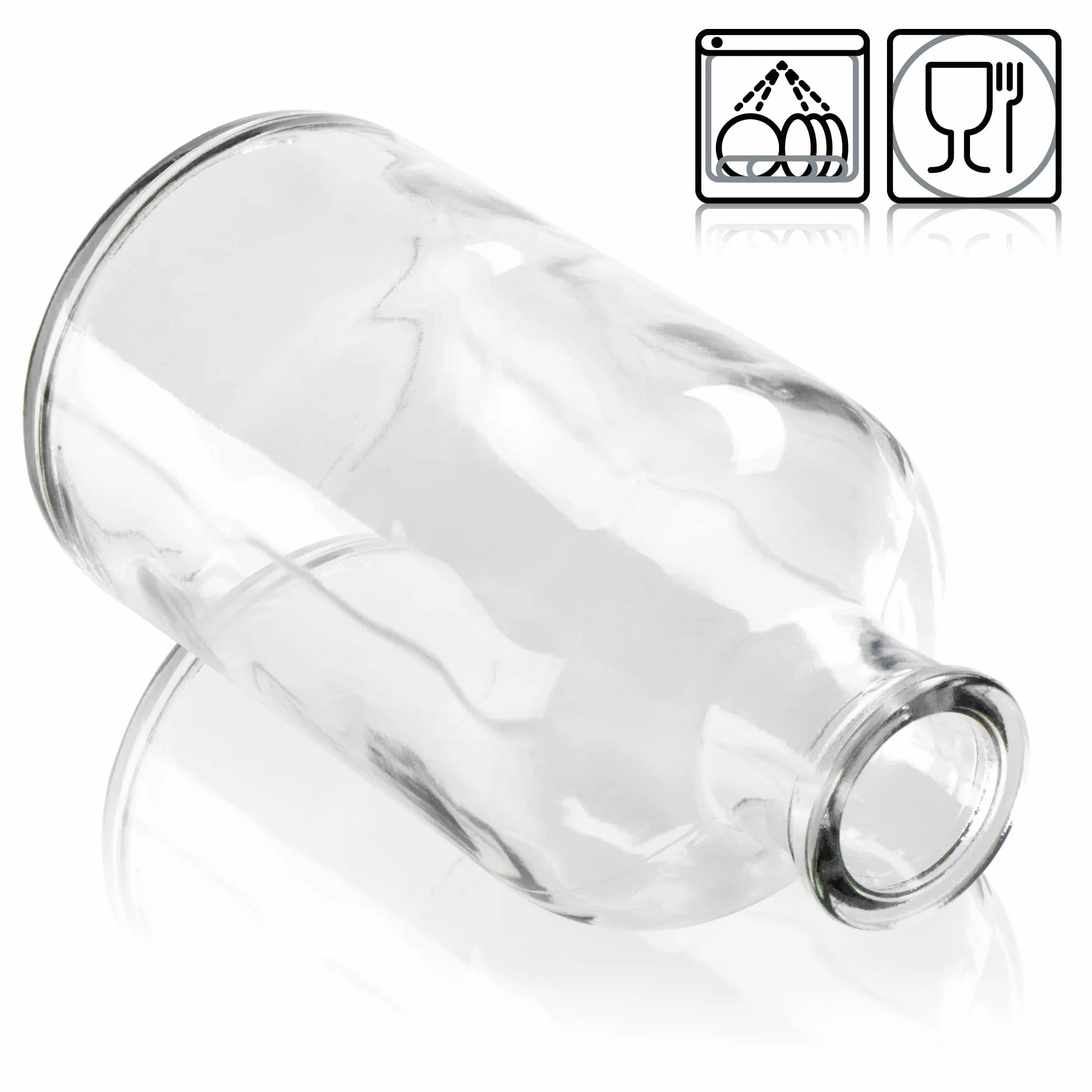 COM-FOUR® 6x butelki szklane 500 ml z korkami - puste butelki z korkami - pojemniki szklane do napelniania plynami takimi jak olej, ocet i alkohole (okragly - 500ml)