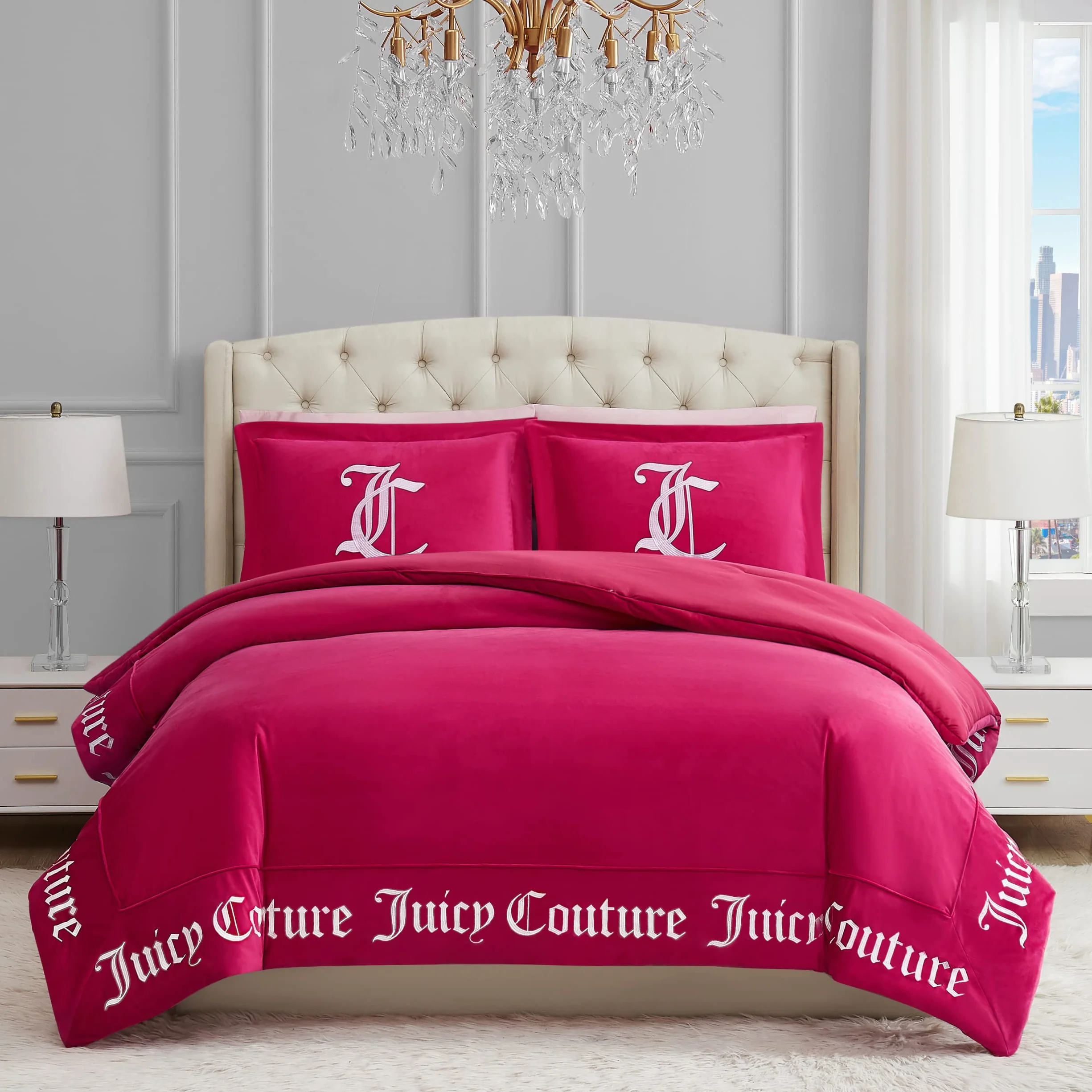 Juicy Couture Zestawy kołder, poliester, różowy (Hot Pink), King 3 szt