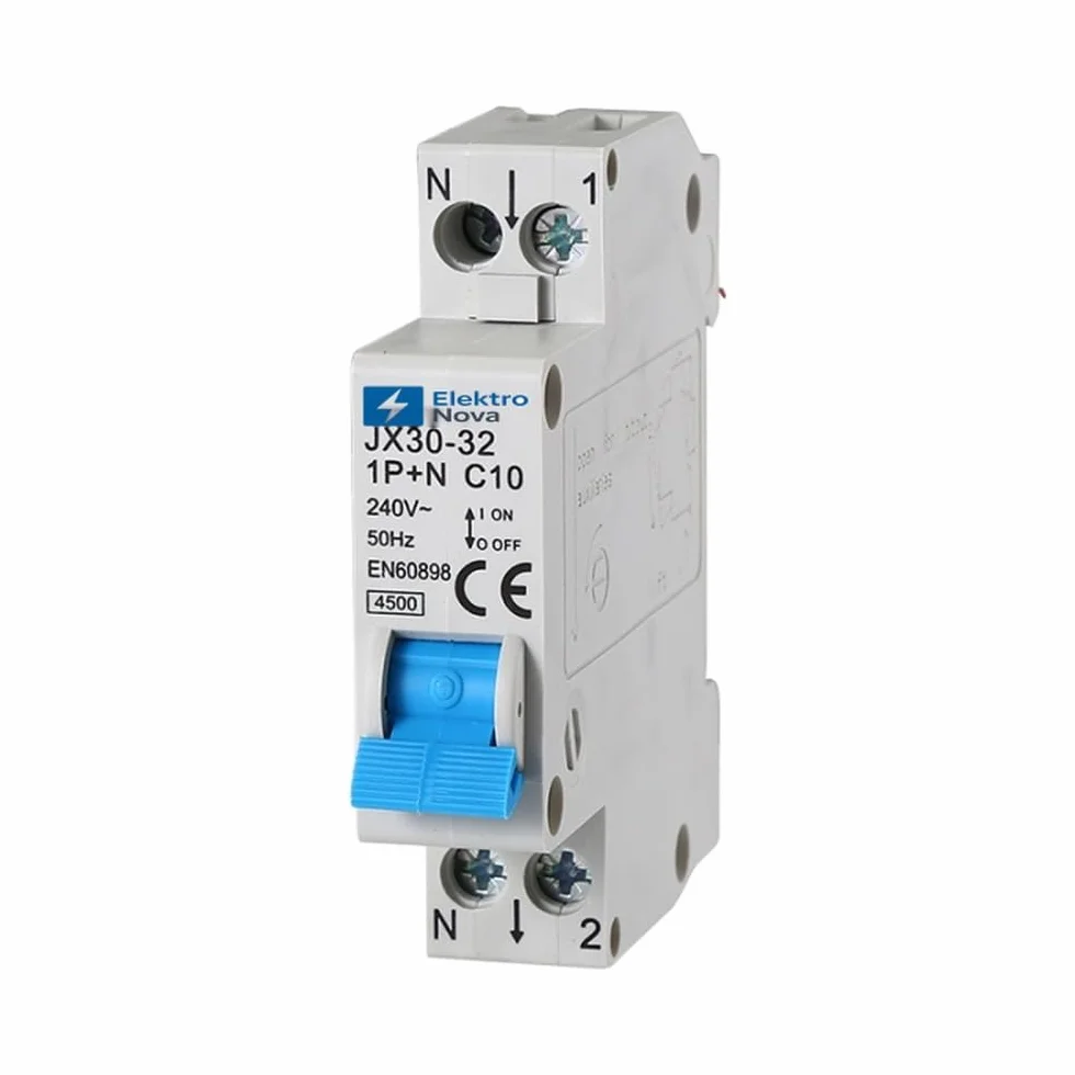 ELEKTRONOVA Przełącznik magnetyczny 1P + N C10 10A 4,5 kA – 1 moduł DIN – 220 V