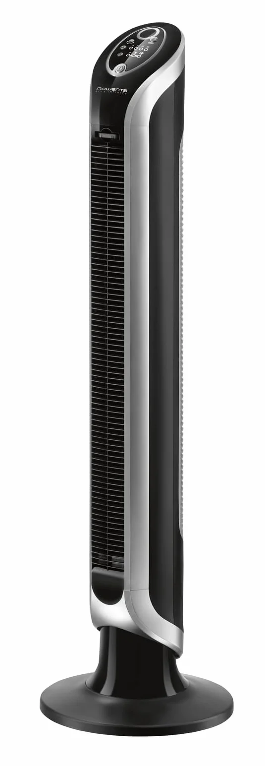 Rowenta VU6670 Eole Infinite, wentylator wieżowy, timer do 8 godzin, 3 prędkości, pilot zdalnego sterowania, automatyczne wyłączanie, pianino czarny