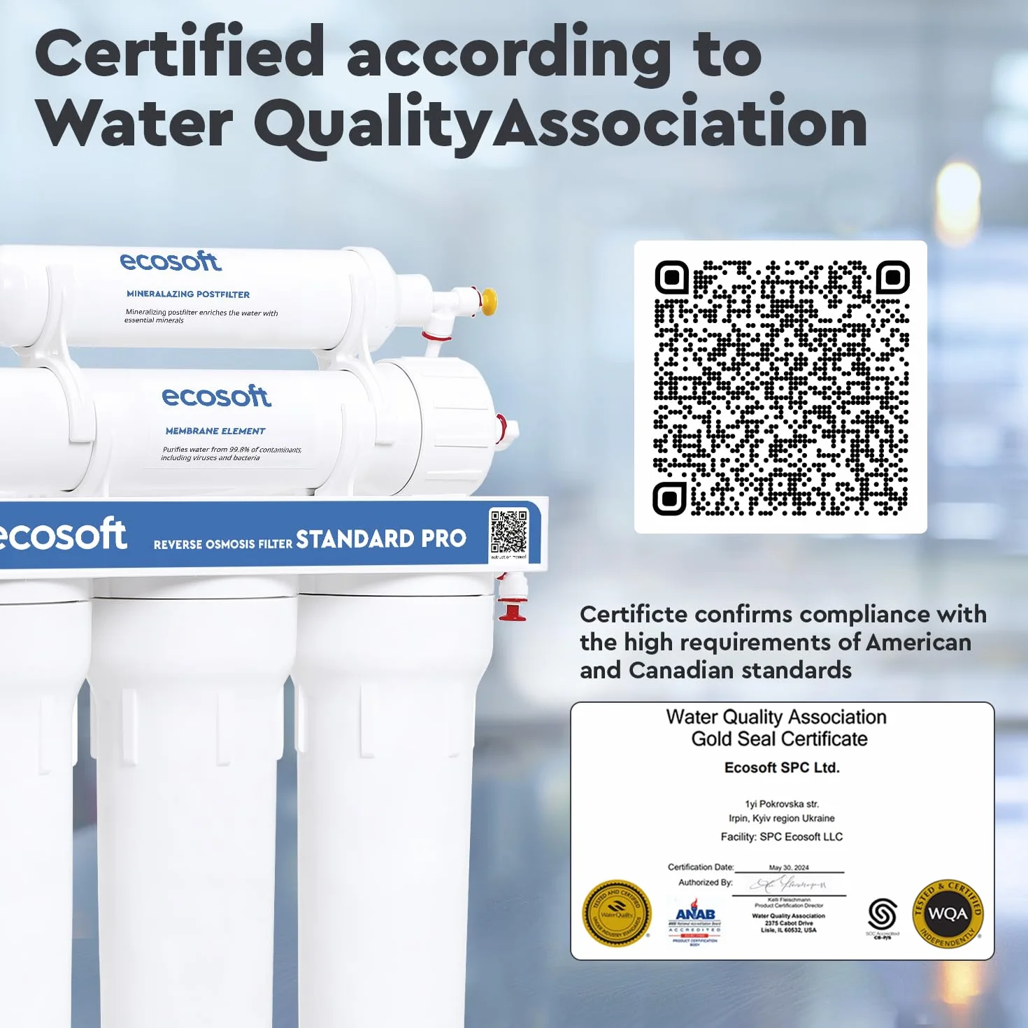Ecosoft Standard PRO Filtr odwróconej osmozy, kompaktowy, bez pompy