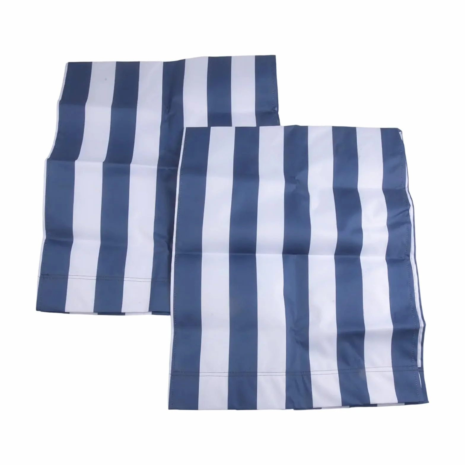 Wymiana leżaka plażowego tkanina poliestrowa biało-niebieskie paski, 120 x 44 cm, dwustronny pokrowiec na krzesło, na leżak, meble ogrodowe (2 szt.)