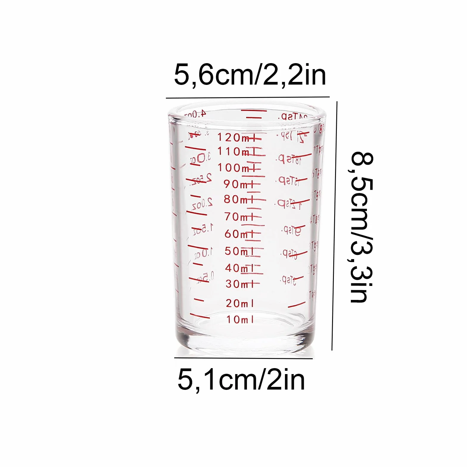 ACONDE Kubek z miarką 120 ml z wagą do espresso shotów