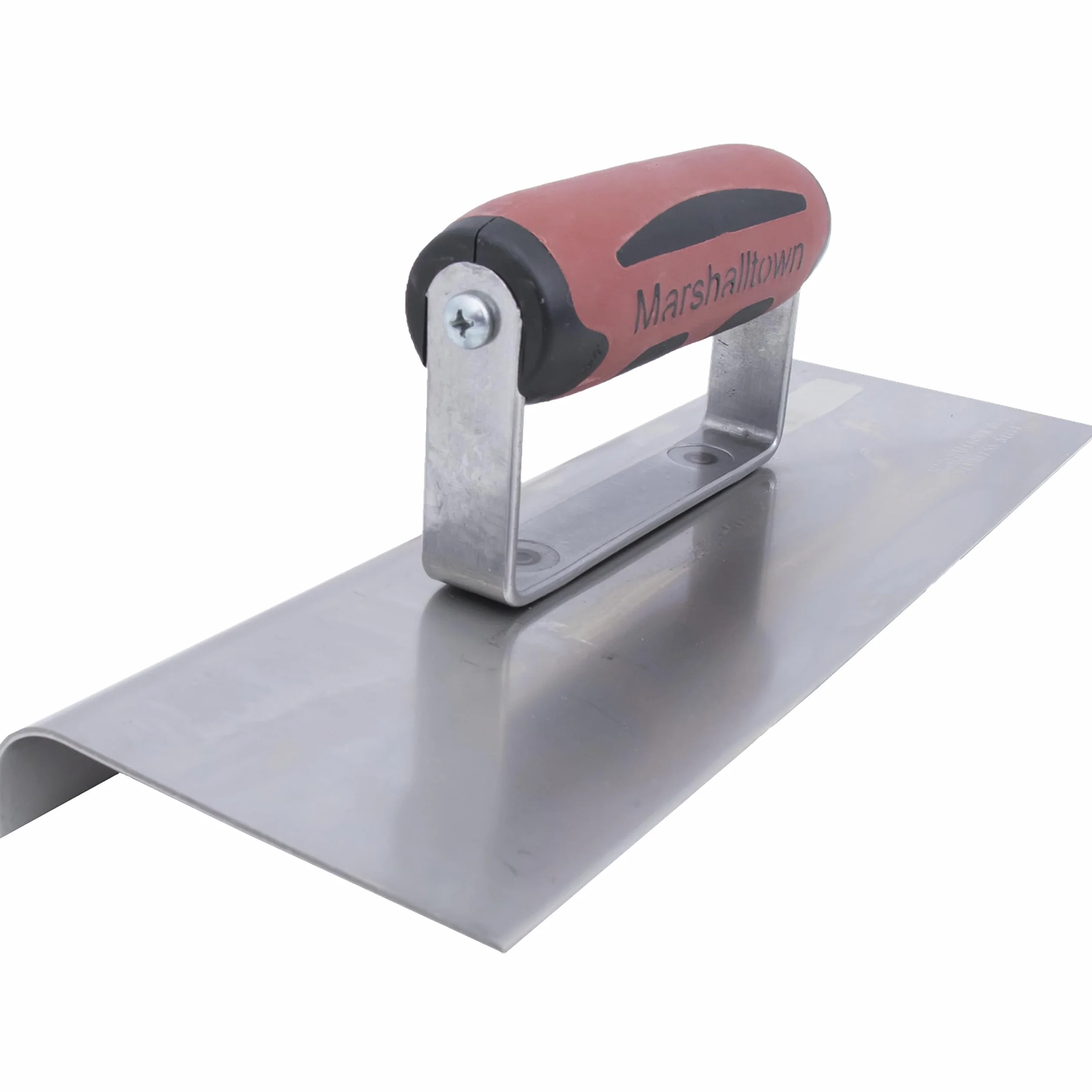 Zacieraczka do krawędzi Marshalltown ze stali nierdzewnej z uchwytem Durasoft, zapewnia zaokrąglenie na betonie, promień: 19 mm, warga 25 mm, rozmiar zacieraczki: 254x102 mm