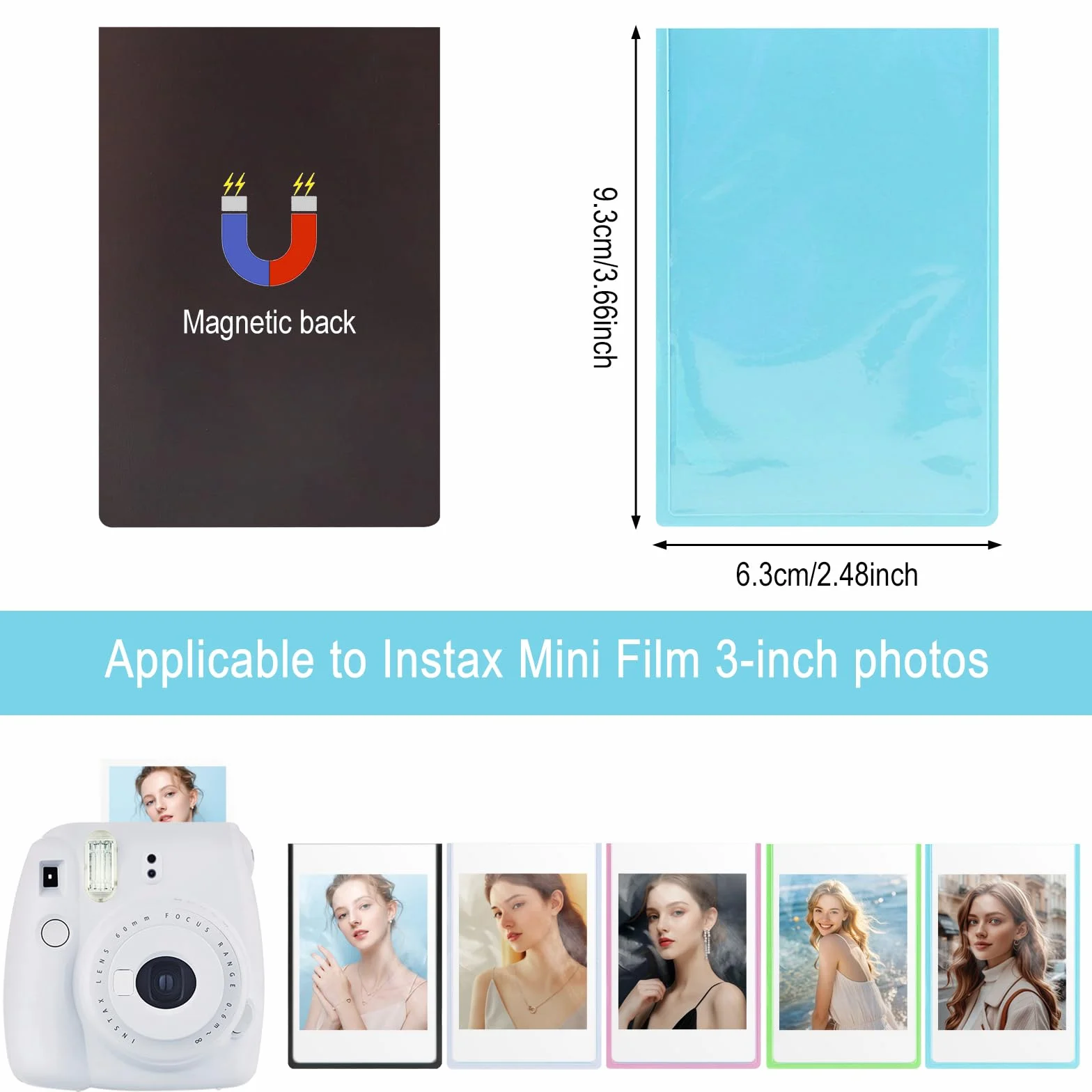 10 magnetycznych ramek na zdjęcia do Instax Mini Film 3 cale magnetyczna ramka Instax Mini Liplay 12 11 9 8 99 70 50 40 Se EVO klej do lodówki