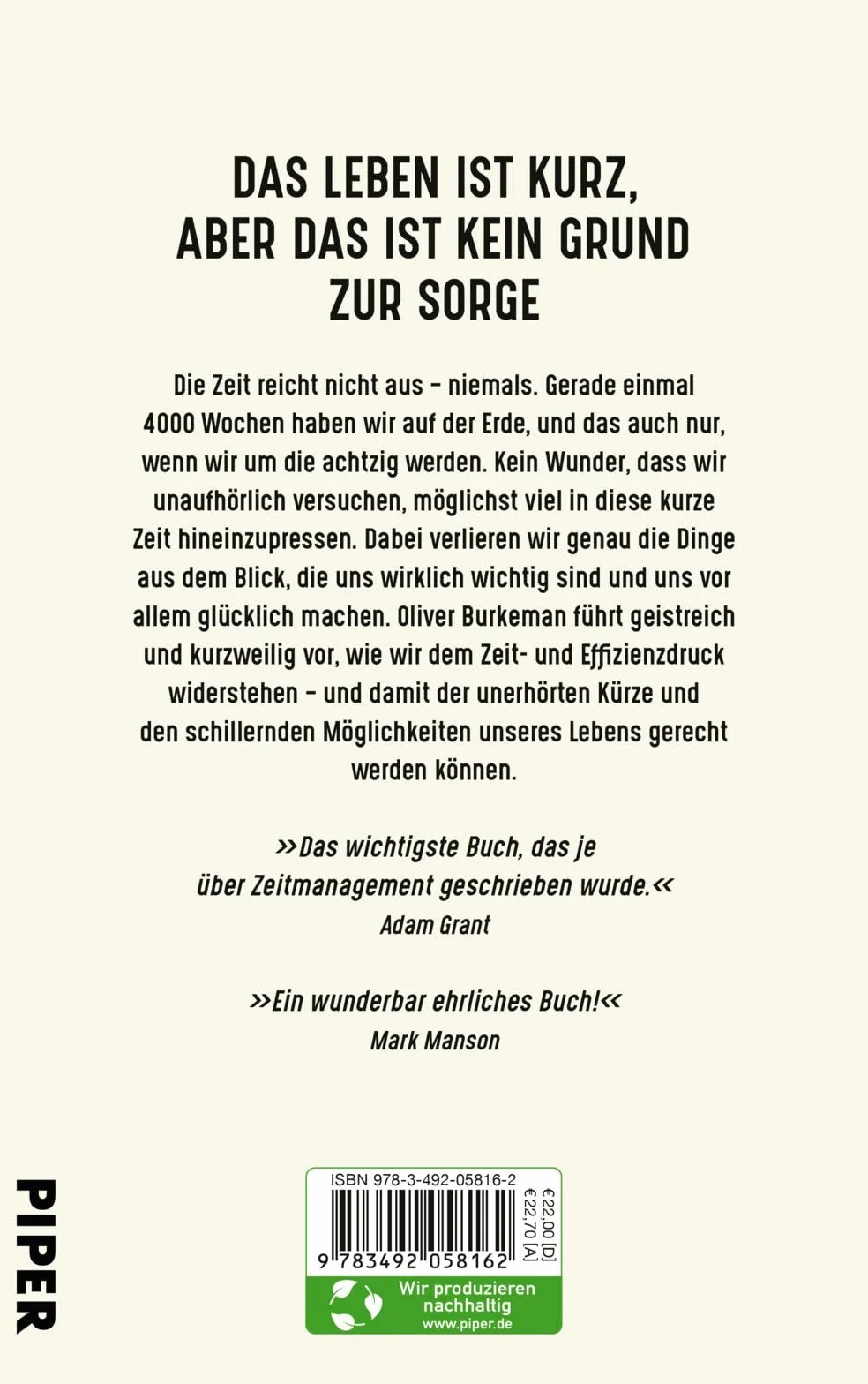 4000 Wochen: Das Leben ist zu kurz für Zeitmanagement | Ein durchschnittliches Menschenleben? Nur viertausend Wochen!