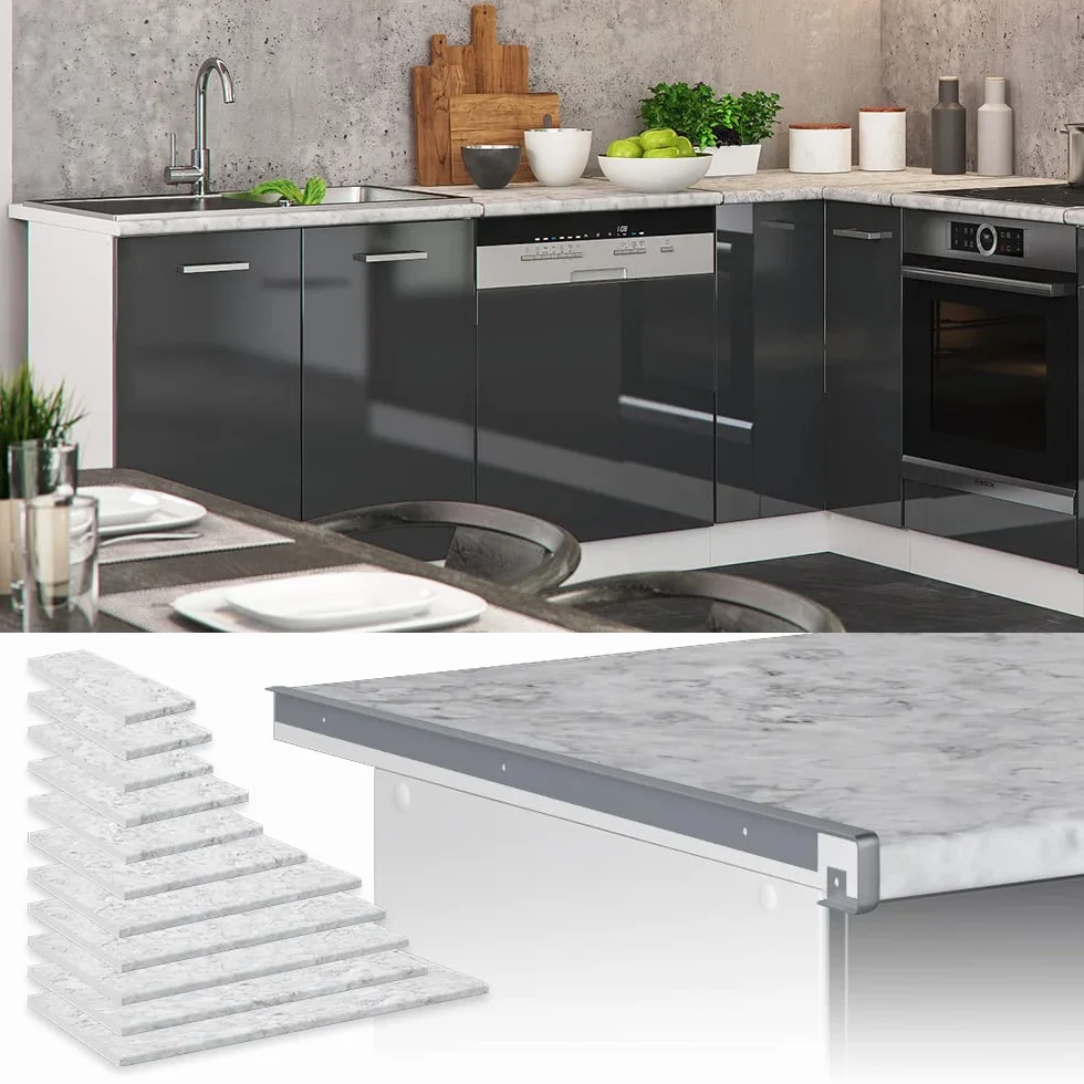 Vicco Blat kuchenny "R-Line", Biały/marmur, 80 cm