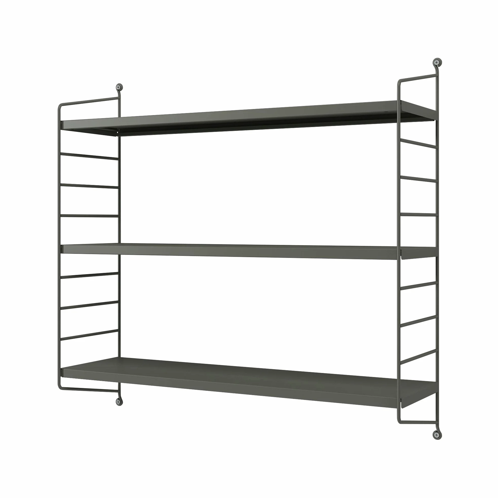 [en.casa] Modułowy regał ścienny, regał metalowy, antracyt, regał wiszący z 3 półkami, regał łazienkowy, regał kuchenny, półka ścienna, do salonu