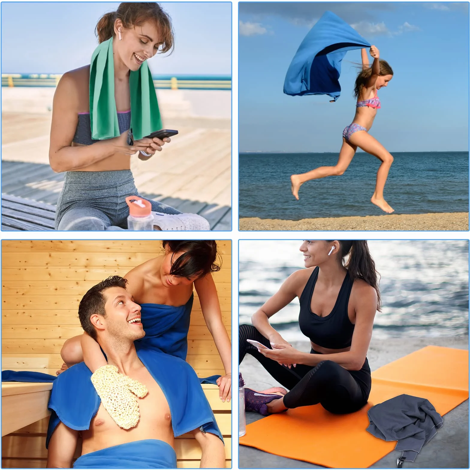 Zestaw ręczników z mikrofibry 180 x 80 cm XXL szybkoschnący podróżny sportowy outdoorowy plażowy