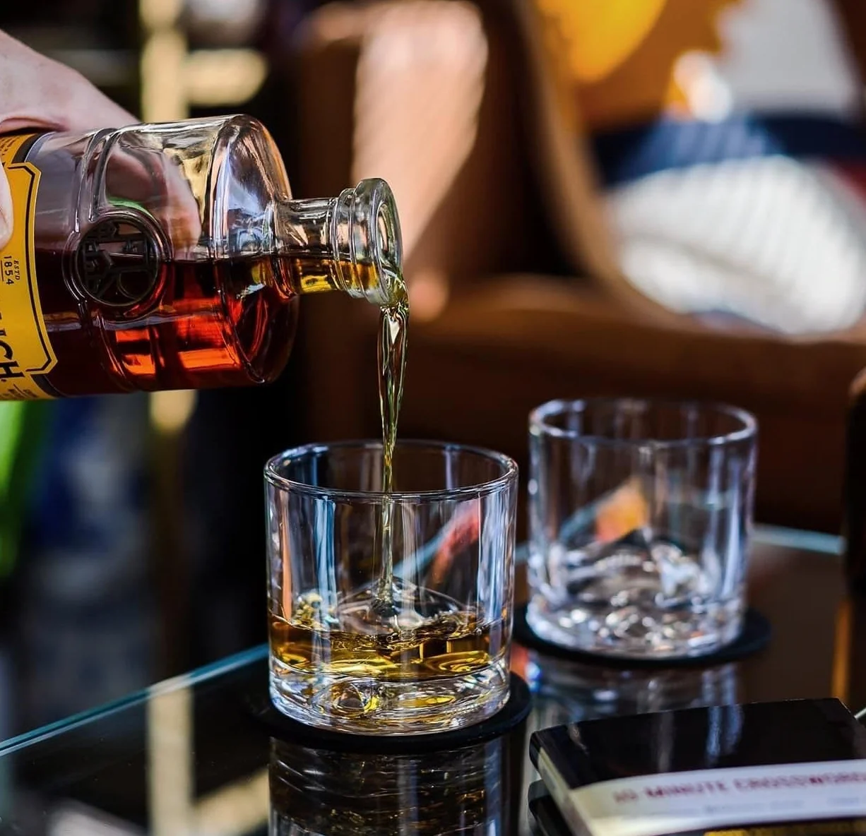 LIITON Zestaw szklanek do whisky Everest 4-częściowe z kryształowego szkła tumbler