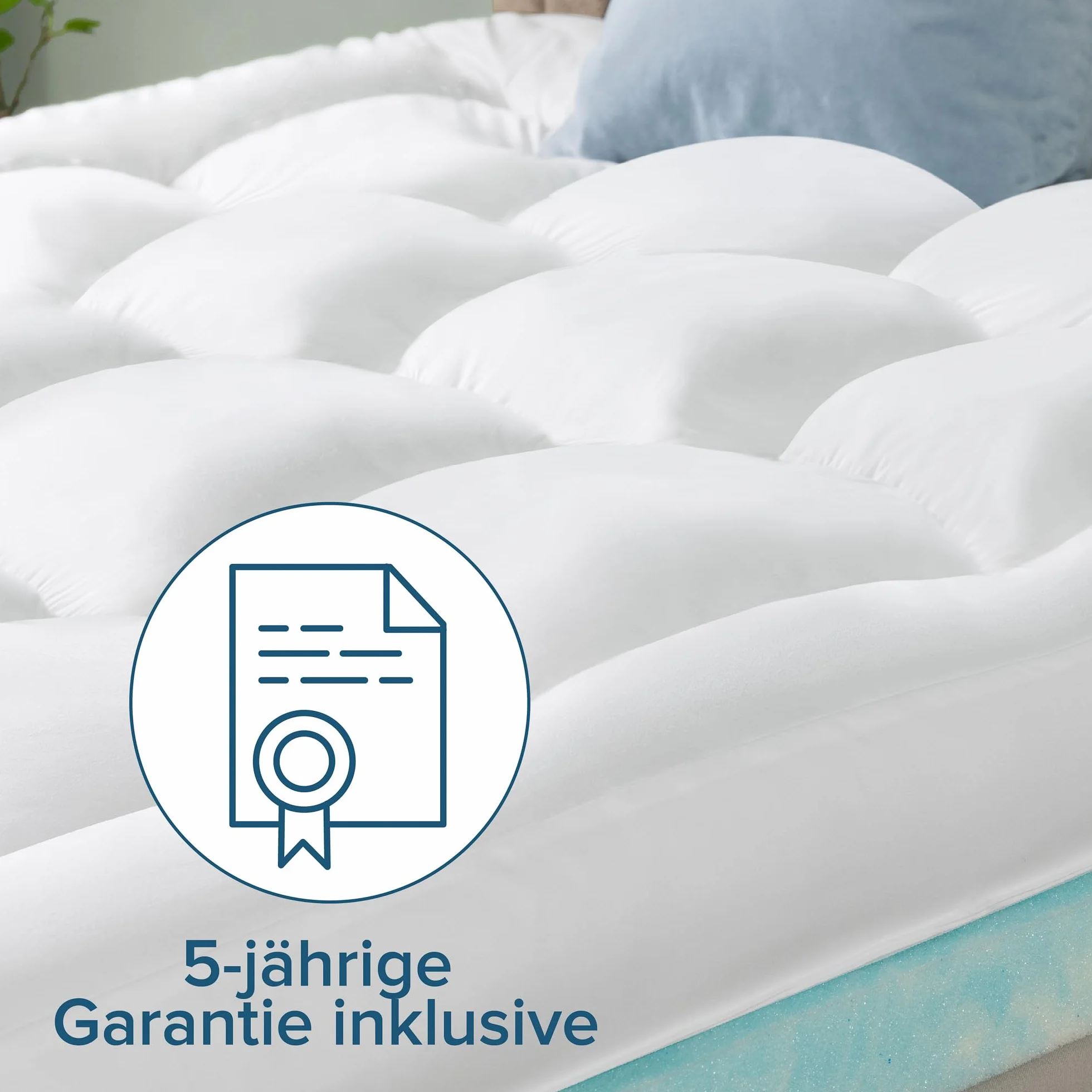 Zinus Mattress Topper, poliester, biały, 200 x 90 cm