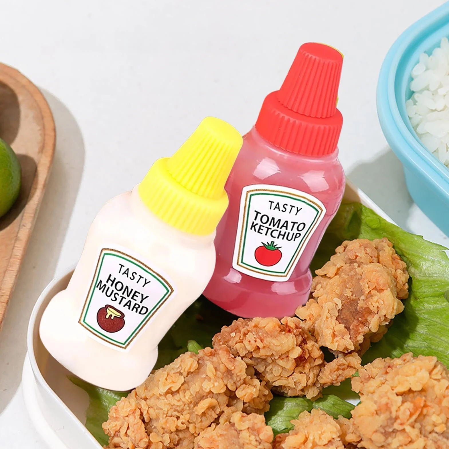 Butelki zaciskowe ketchup 25 ml 2 sztuki przenośny pojemnik na sos