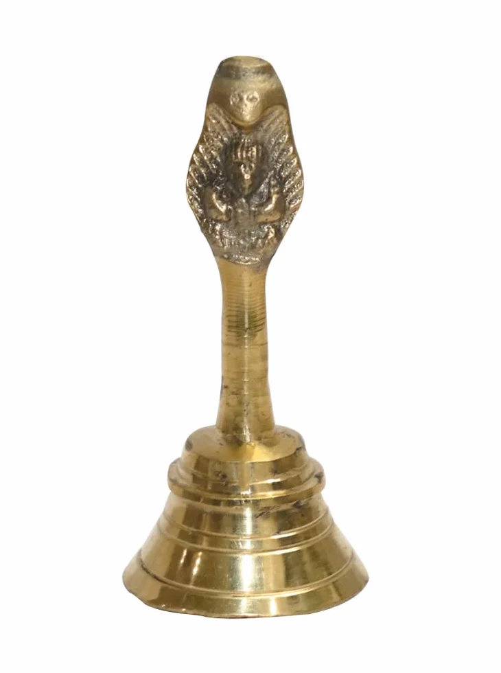 BRACOP® Mosiężny dzwonek Tradycyjny indyjski dzwonek, dzwonek Ozdoba na choinkę Figury metalowe 1 szt. Retro dzwonek Zabytkowy dzwonek ręczny Dzwonek kościelny Dzwonki sań