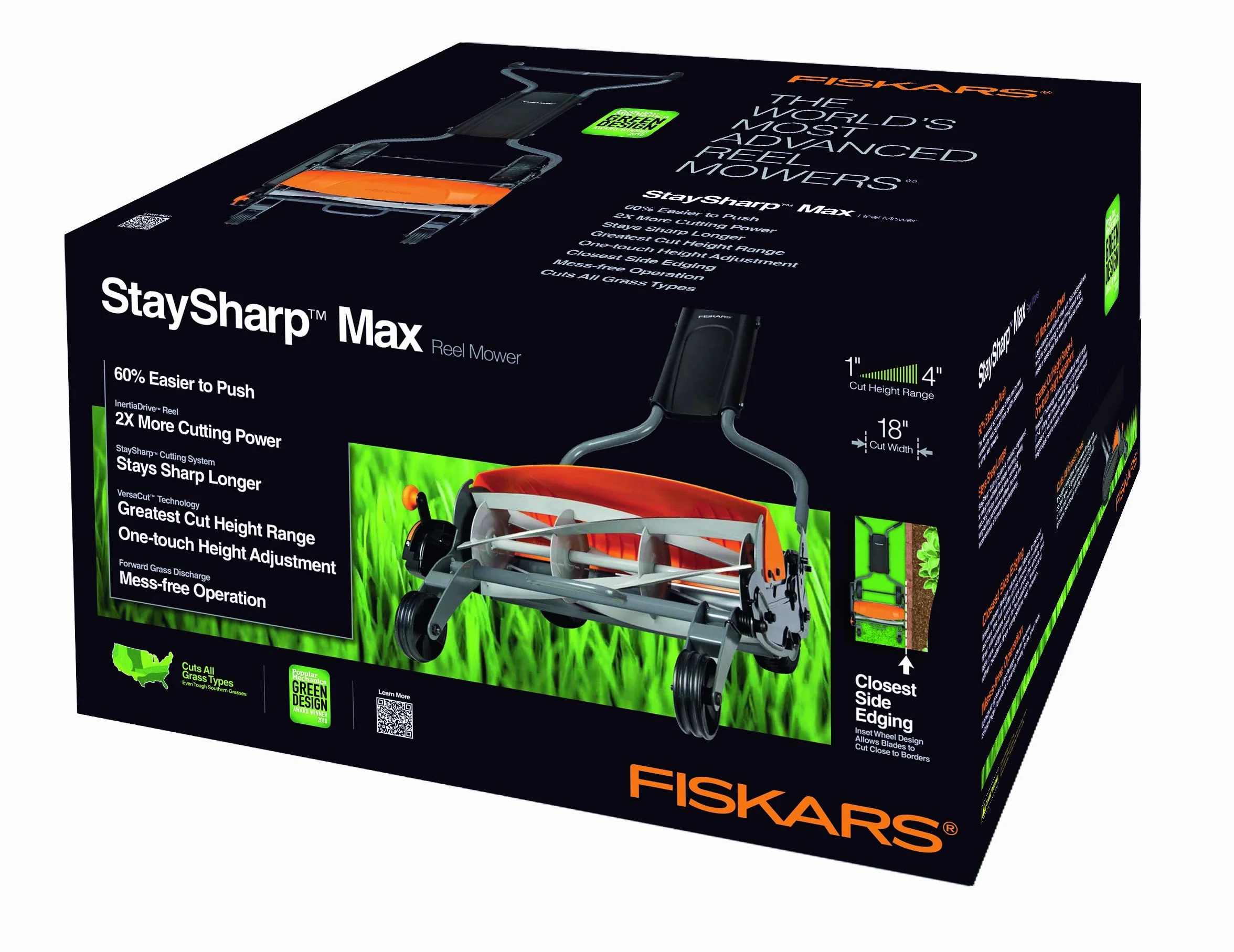 Fiskars Staysharp Kosiarka Bezprzewodowa, Czarny/Pomarańczowy/Srebrny, 46 cm