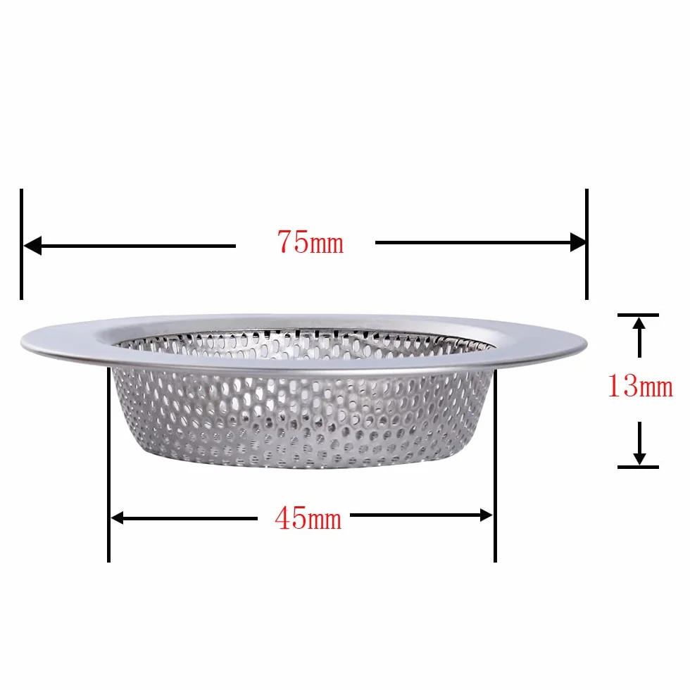 Yizhet 2 szt. Filtr do zlewu kuchennego, ze stali nierdzewnej, metalowy filtr do łazienki kuchni 7,5 cm / 2,95 cala średnicy