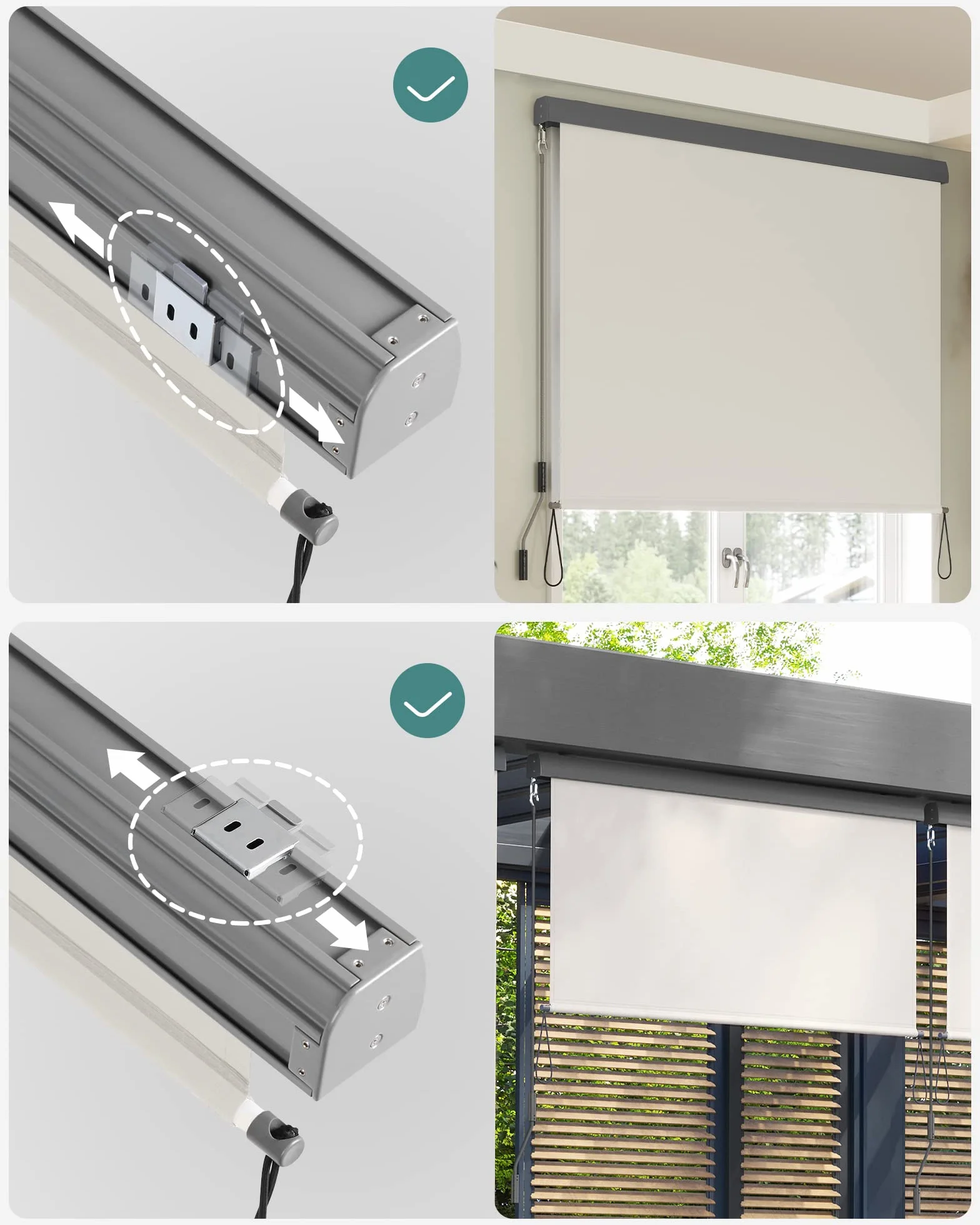 SONGMICS 1,4 x 2,5 m (szer. x dł.) markiza pionowa na balkon, taras, z szarą kasetą, pionowa markiza do użytku na zewnątrz, markiza chroniąca przed wiatrem, słońcem i spojrzeniami, beżowa GSA145BE