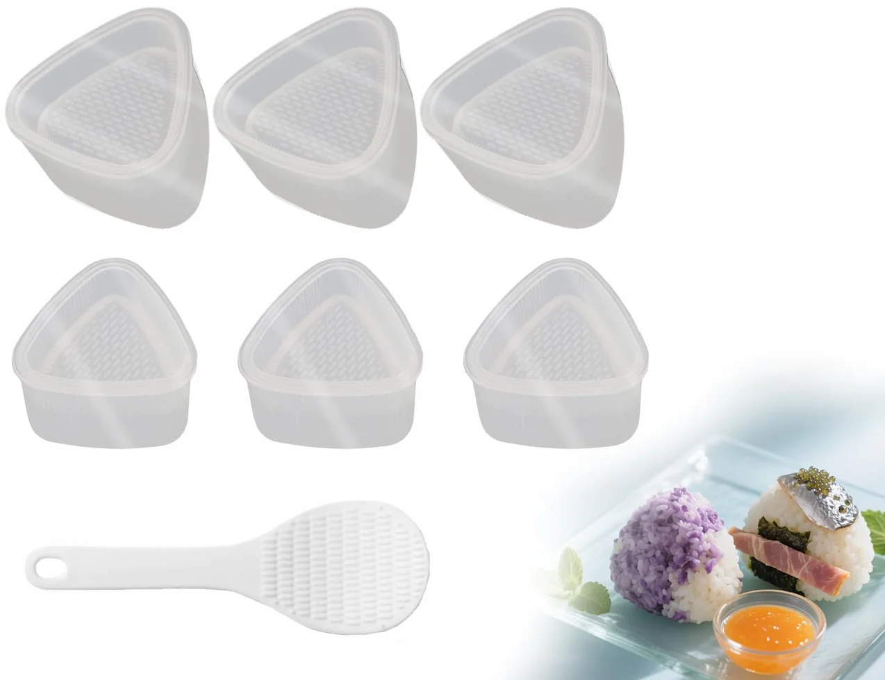Zestaw do sushi Onigiri 6-częściowy z łyżką do ryżu, japoński akcesoria kuchenne