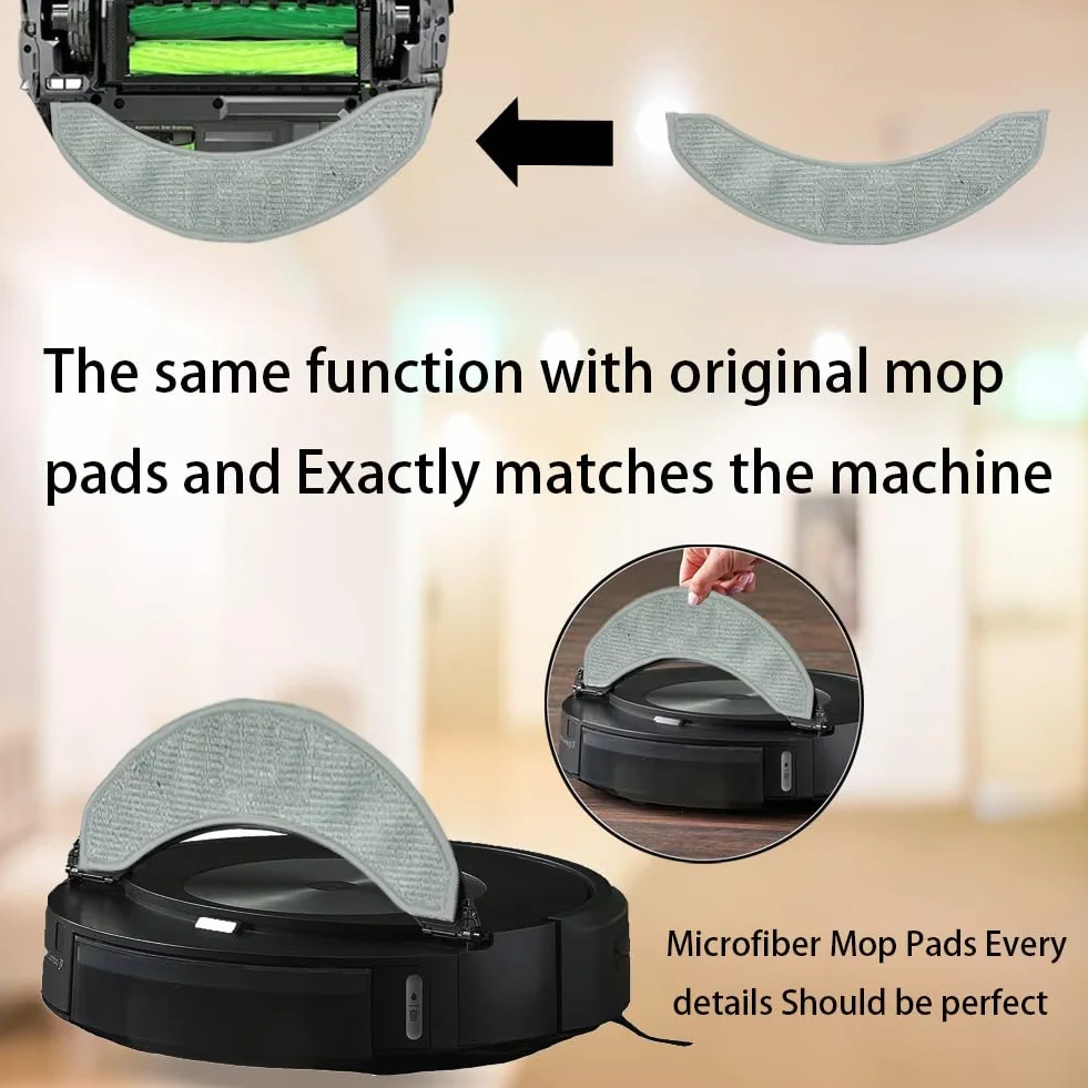 S YTALAND 4-pak podkładek do mopa z mikrofibry wielokrotnego użytku do i-Robot Roomba Combo j7+, j9+