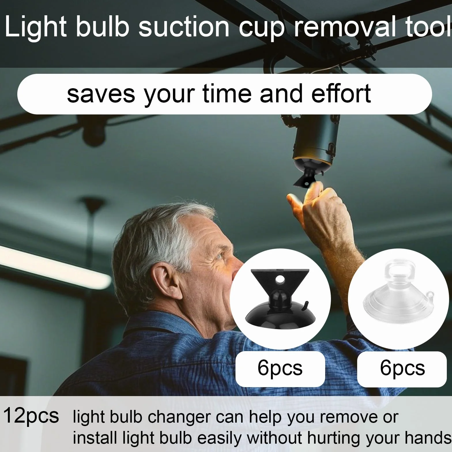 BOXOB 12szt Narzędzie Usuwania Przyssawek Żarówek, 2 Rozmiary Narzędzie Usuwania Bulbs do Żarówek GU10 MR16 Zmieniacz Bulbs do Halogenowych Mini Lamp Szynowych Okap