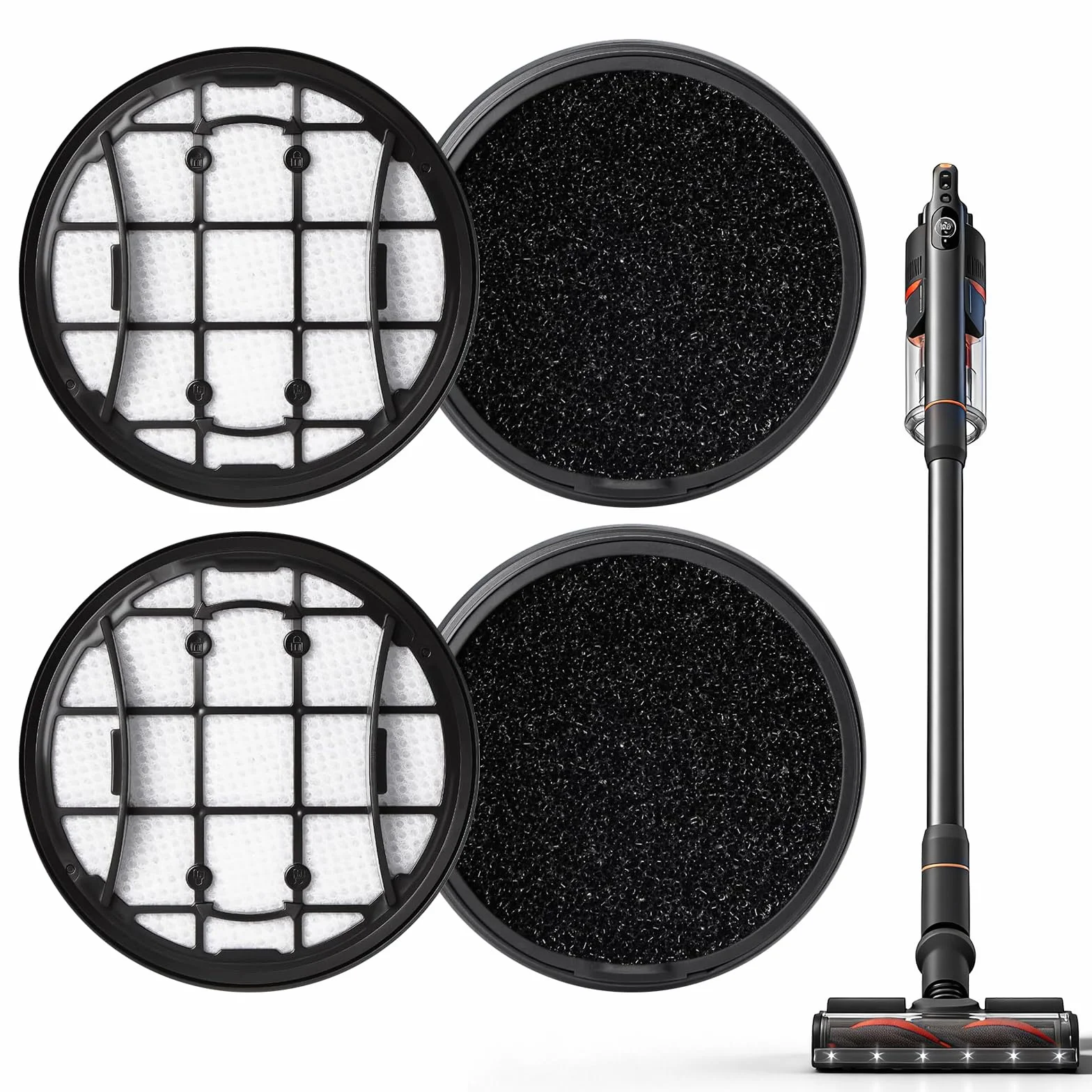 4 sztuki filtrów do odkurzacza bezprzewodowego Philips VC 7000/8000 seria (XC7053, XC7055, XC7057, XC8055, XC8057, XV1681/01)