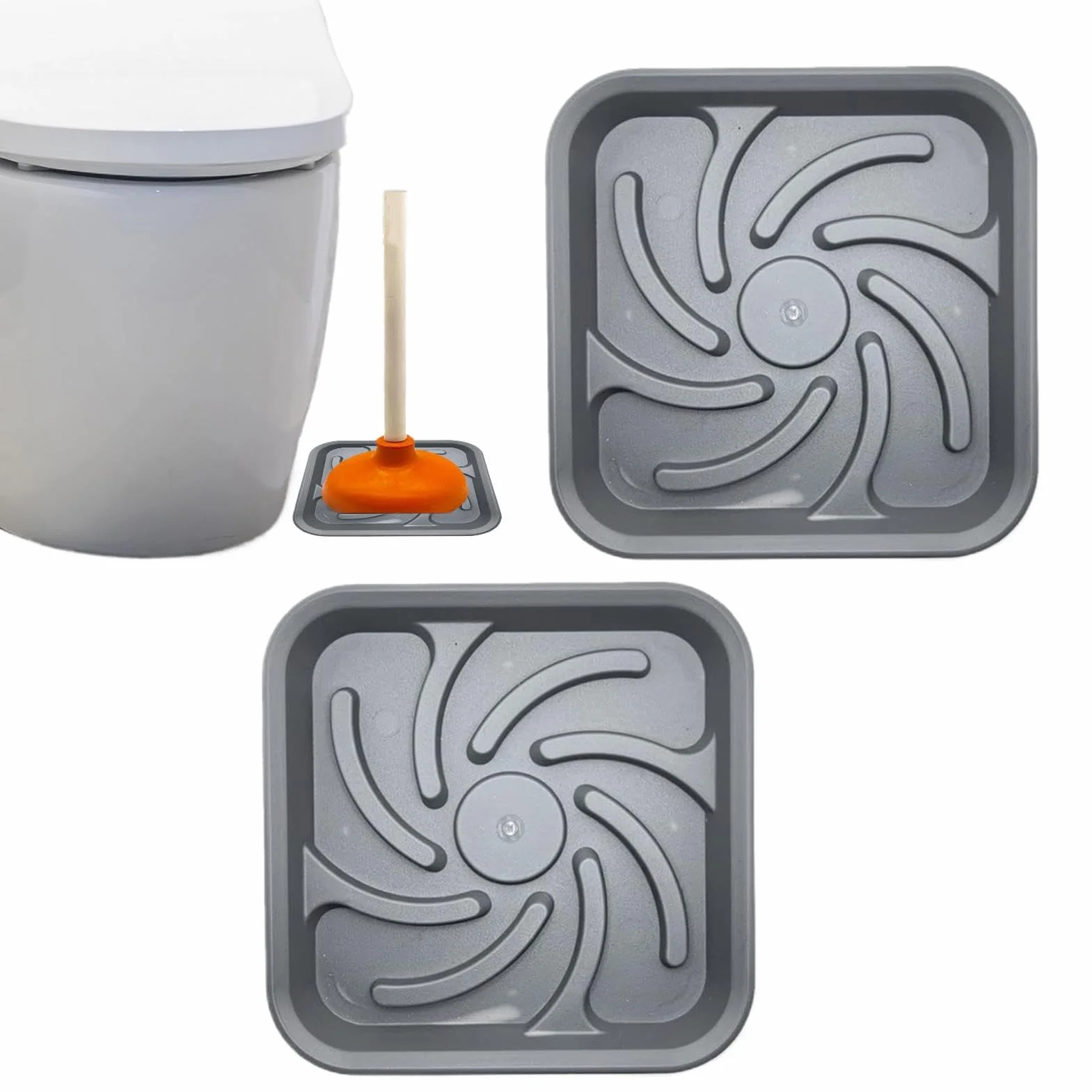 Plunger Holder, Air Drying Tray, Bathroom Supplies, Toilet Sink Accessory with Hygienic and Quick Drying Design for Home or Offices Bathrooms, 7.87x7.87x0.87 Inches