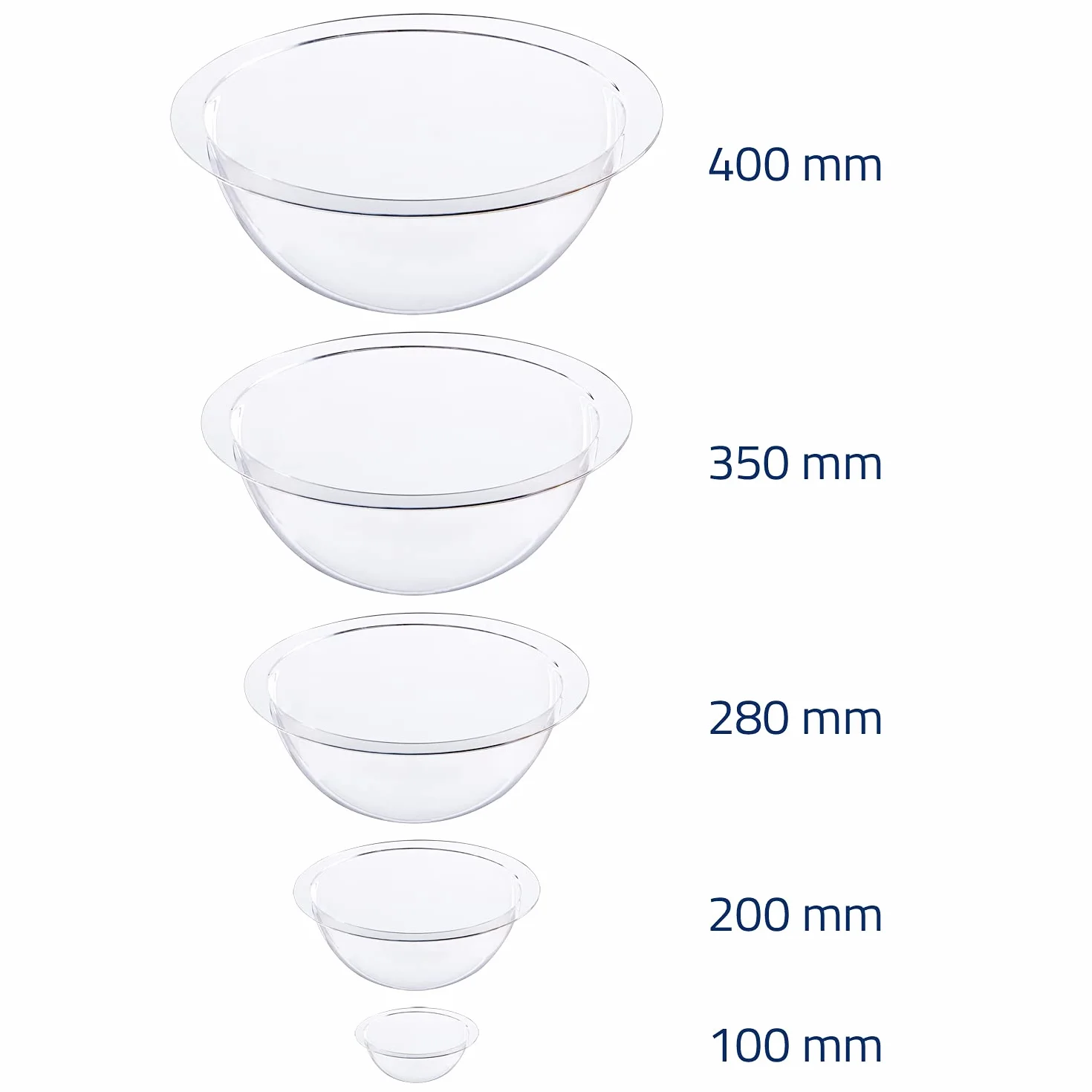 HMF Półkula akrylowa z kołnierzem, kopuła akrylowa DIY | Ø 20 cm | Przezroczysta