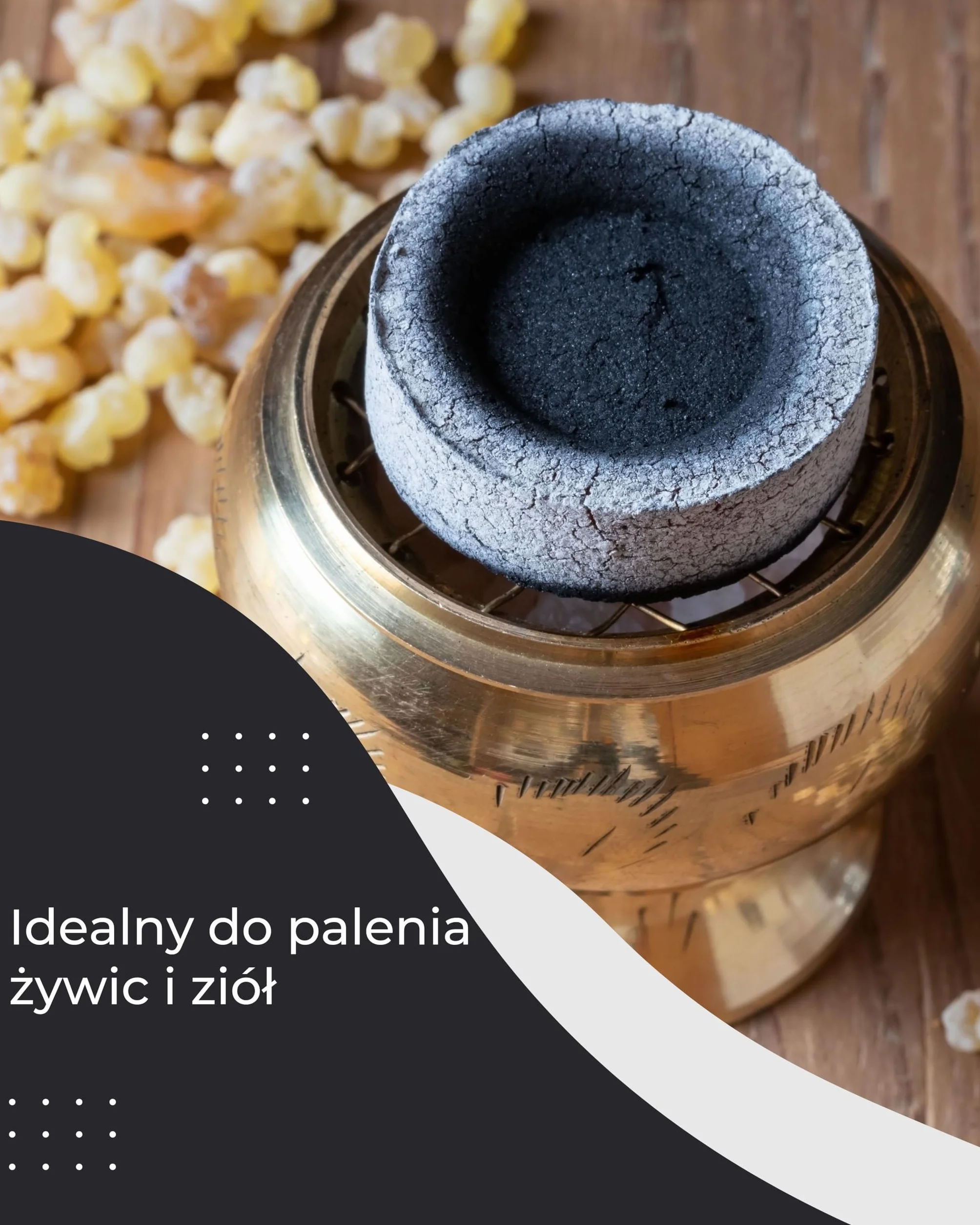 Incensera Węgiel do kadzidła – 10 samoczynnie zapalających się, bezzapachowych tabletek węgla | Do kadzidła, żywic, Bakhoor i ziół – Łatwe kadzidlenie w domu