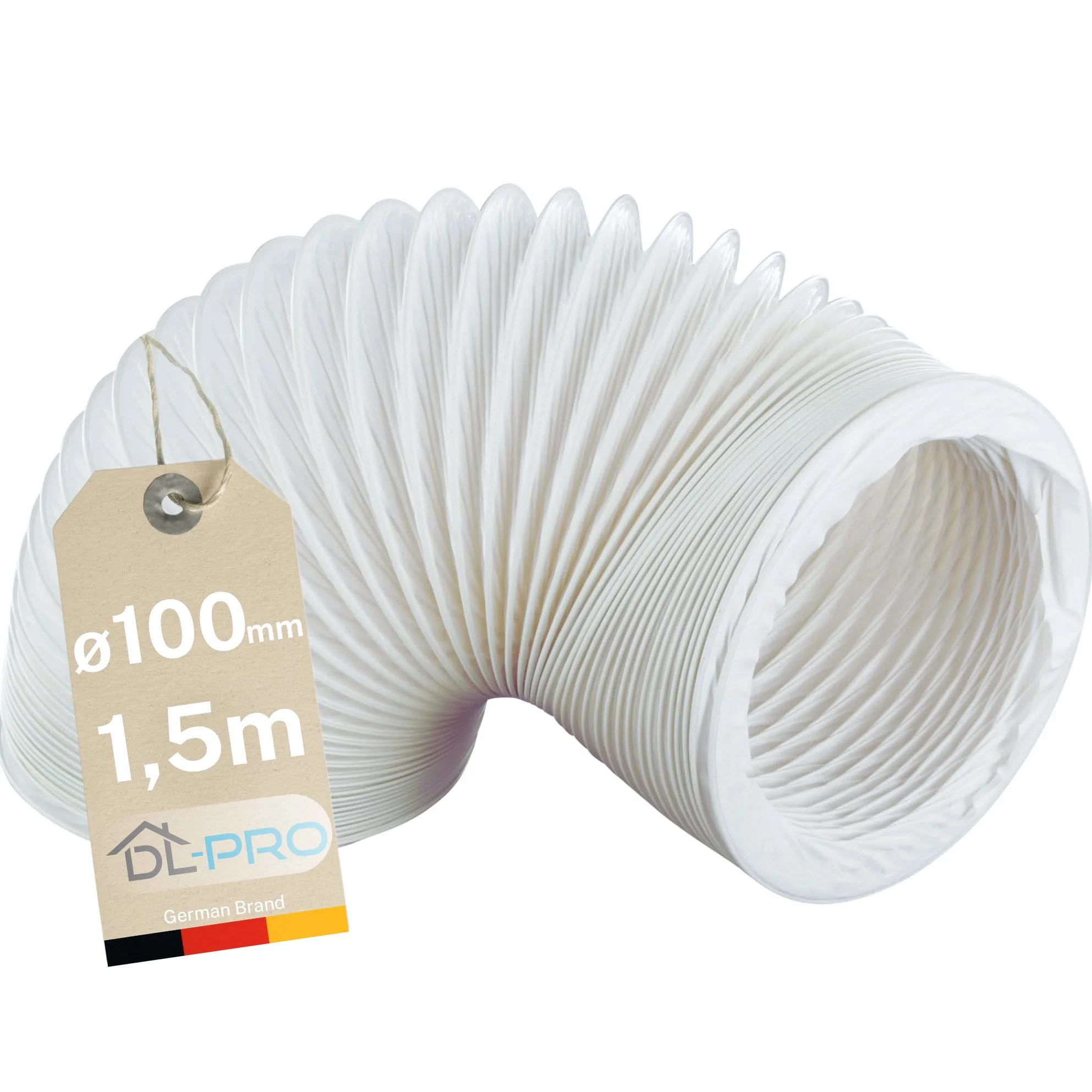 Wąż spustowy powietrza PVC 1,5 m 100/102 mm do klimatyzacji suszarki bębnowej