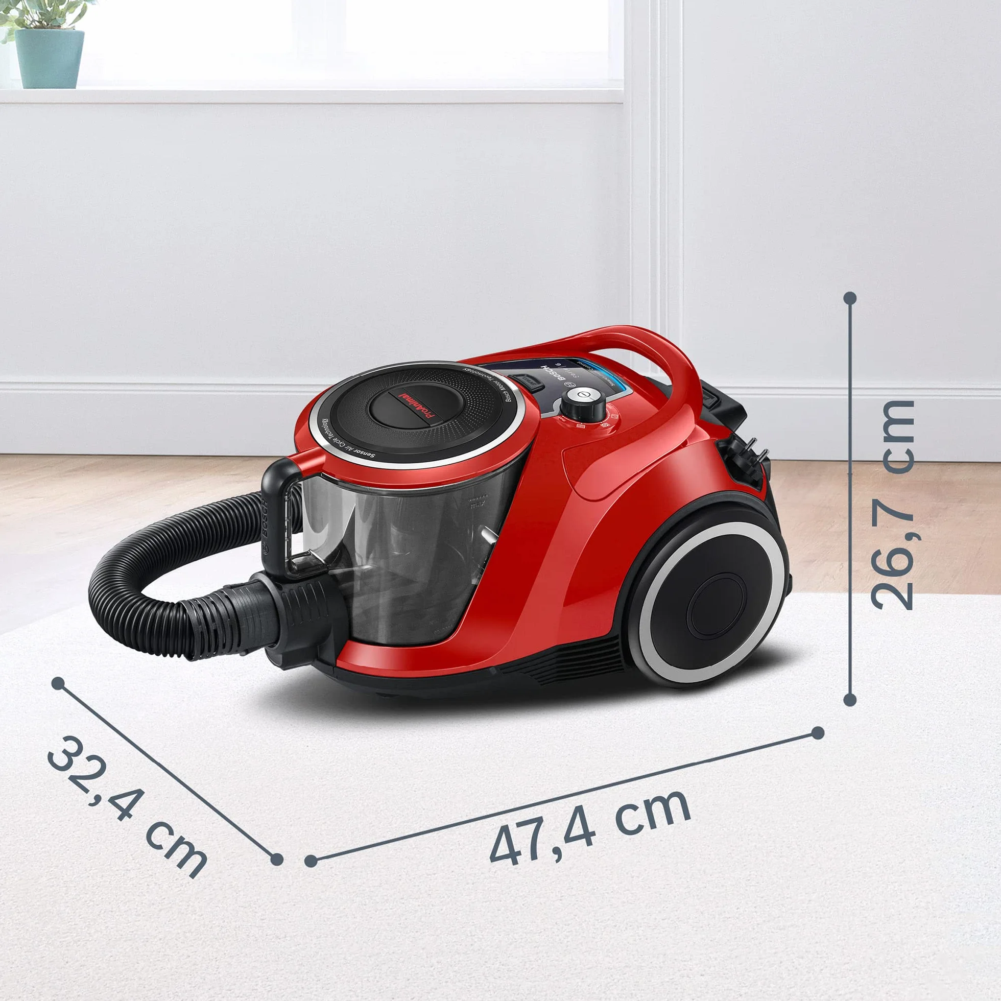 Bosch Hausgeräte Seria 6 Odkurzacz Workowy, Czerwony, 600W 240V