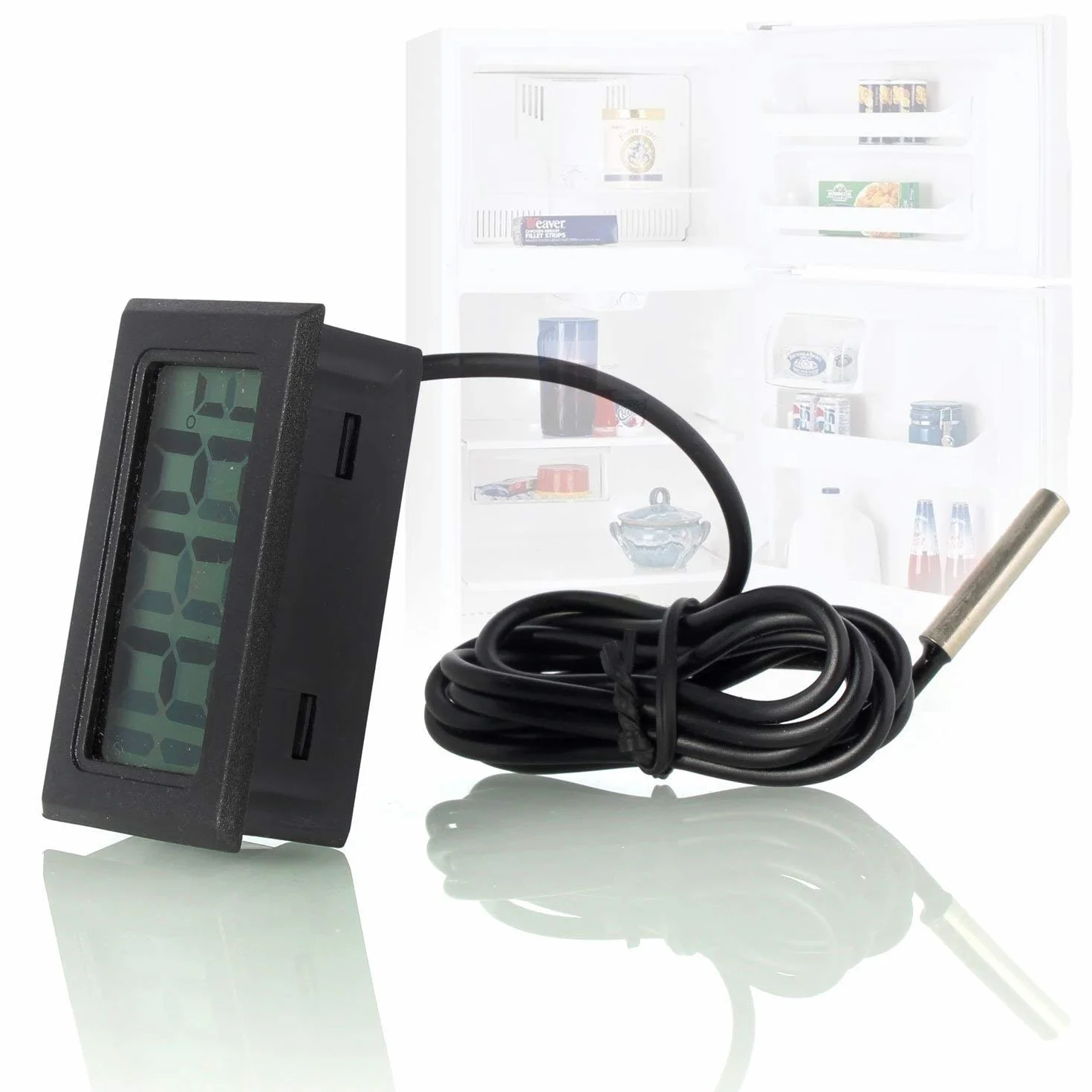 DollaTek 5 szt. cyfrowy termometr LCD z zewn?trzn? sond? do lodówki zamra?arki do lodówki akwarium - czarny