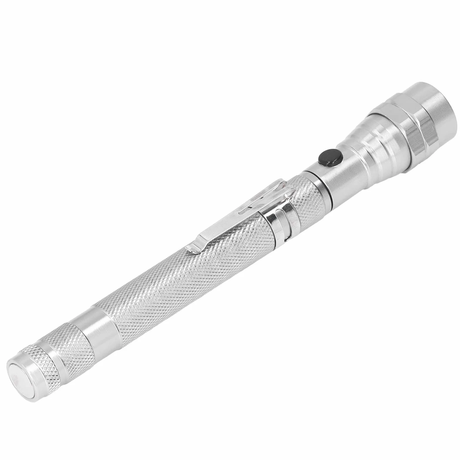 Przenośny chwytak magnetyczny, kij obrotowy o 360 stopni Kompaktowa dioda LED ze stopu aluminium do naprawy samochodów(Srebro)