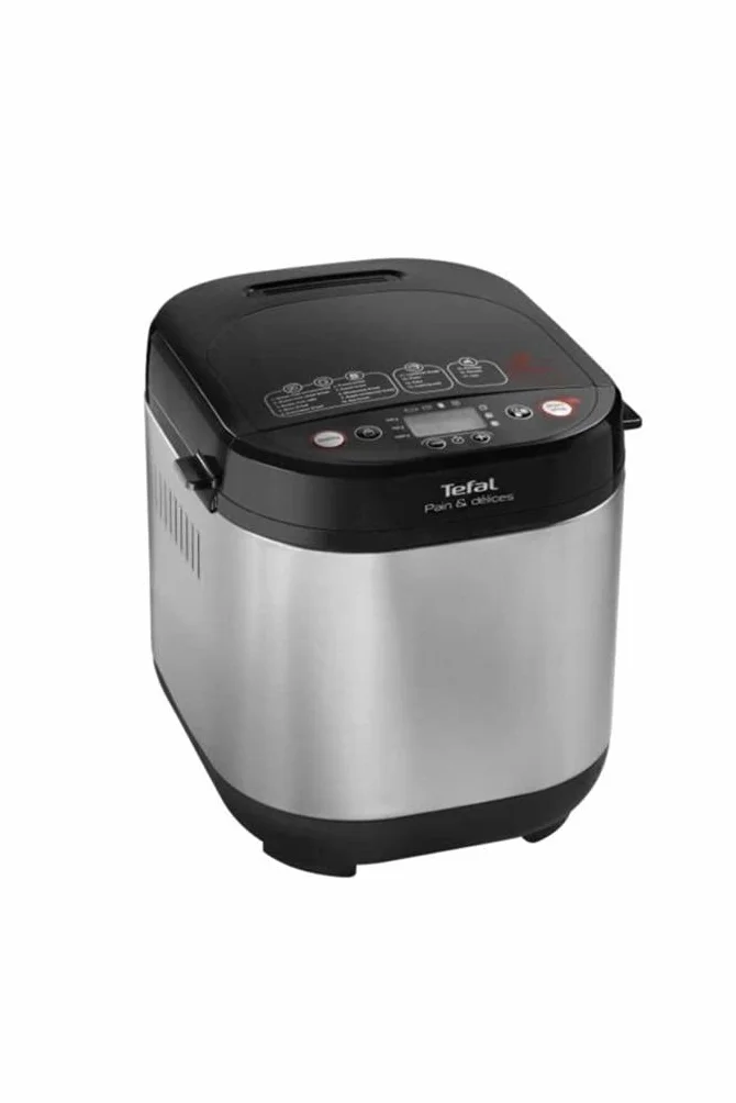 Tefal PF240E Wypiekacz do chleba, 20 automatycznych programów, timer z możliwością opóźnienia startu o15-godzin, funkcja utrzymania ciepła przez 1 h, czarny/srebrny