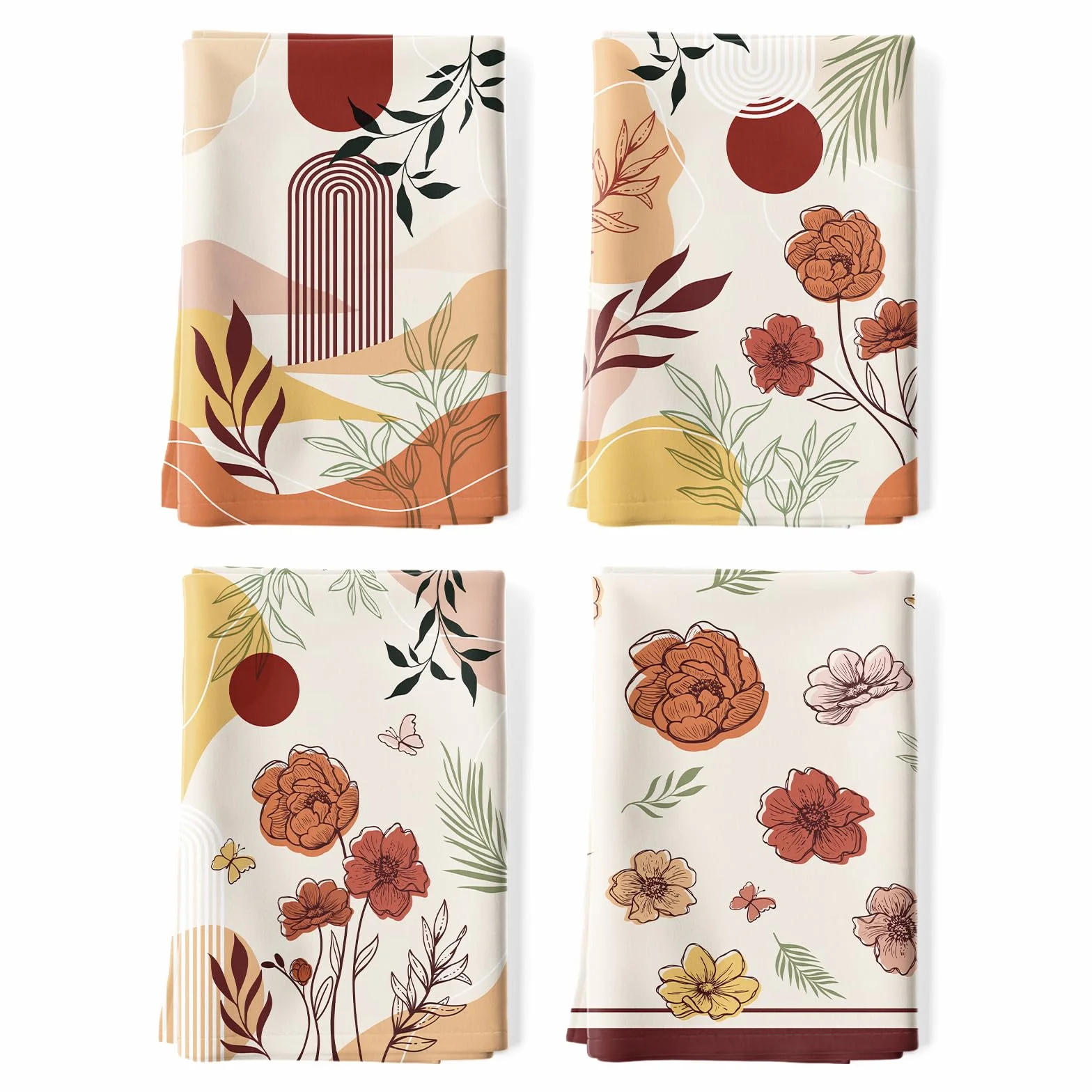Ręczniki kuchenne Boho Floral 4 szt. 48 × 70 cm 100% bawełna szybkoschnące