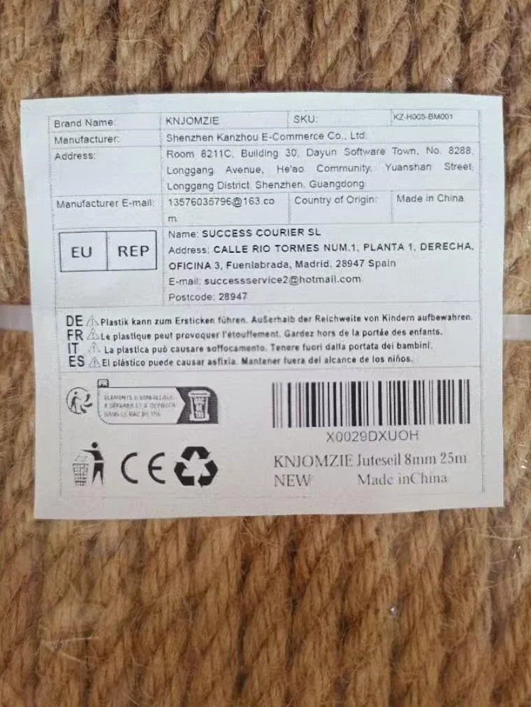 Lina jutowa 8 mm x 25 m – naturalna lina konopna z włókien jutowych, wytrzymała lina do ogrodu, drapakowania, do majsterkowania, dekoracji, opakowania, makramy