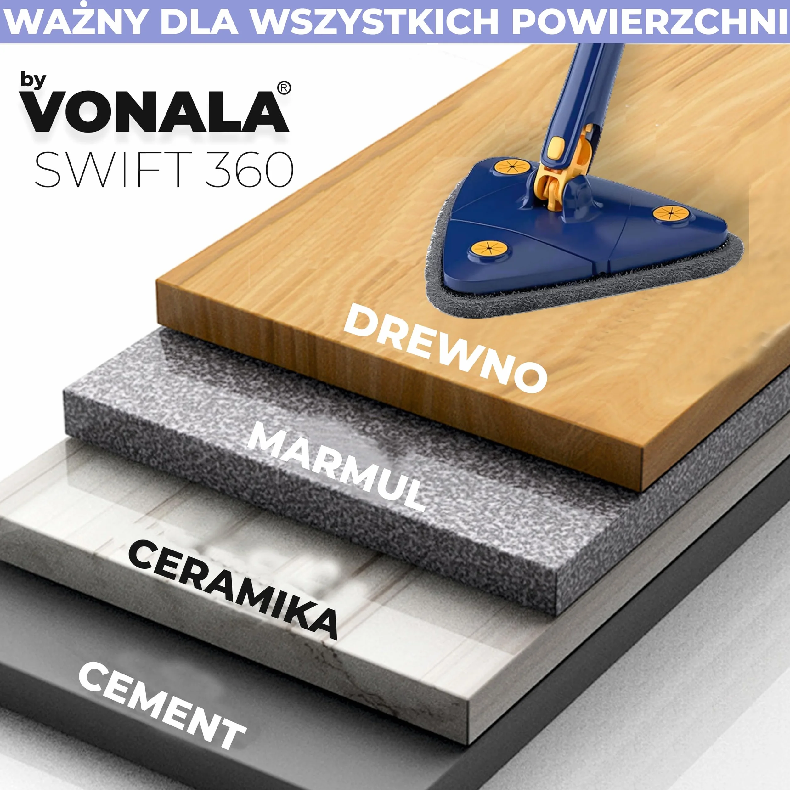 Trójkątny Mop Do Czyszczenia Obrotowy, Regulowany O 360 Stopni, Wysuwany Mop Do Czyszczenia Ścian Z Mikrofibry Z Długim Uchwytem Do Czyszczenia Ścian Sufitowych, Podłóg, Sufitów, Okien I