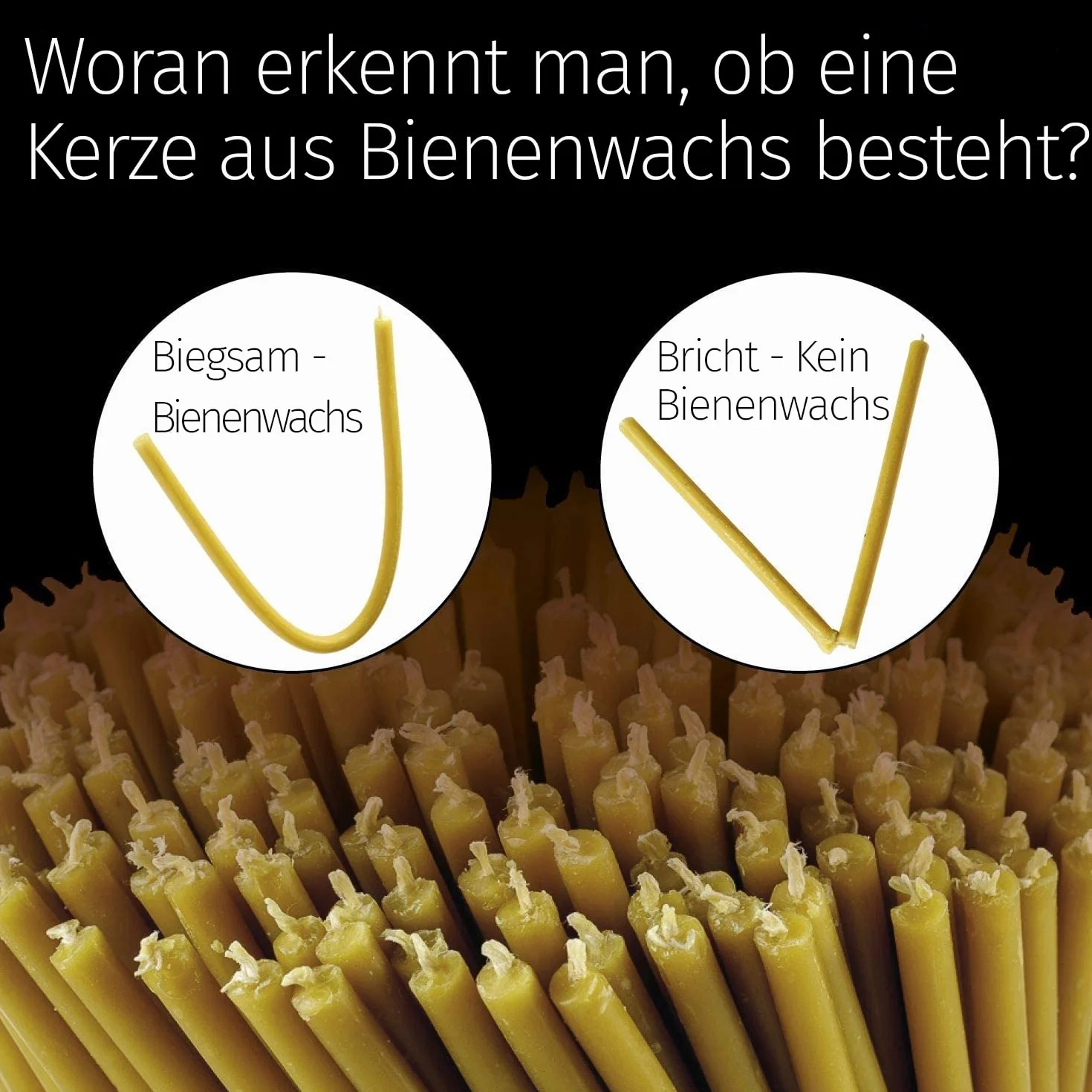 Danilovo 100% czyste świece stożkowe z wosku pszczelego (żółte) – świece cerkiewne do modlitwy, rytuału, Bożego Narodzenia – bez sadzy, bez kapania, wysokie, zginane, N60, wysokość 20,5 cm, Ø 6,6 mm